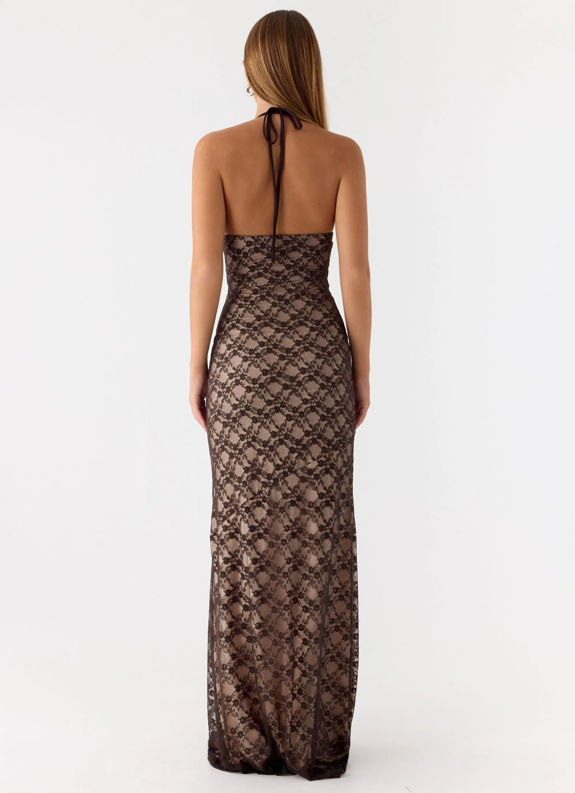 Zecca Lace Maxi Dress - Chocolate sold by Peppermayo product image thumbnail 4