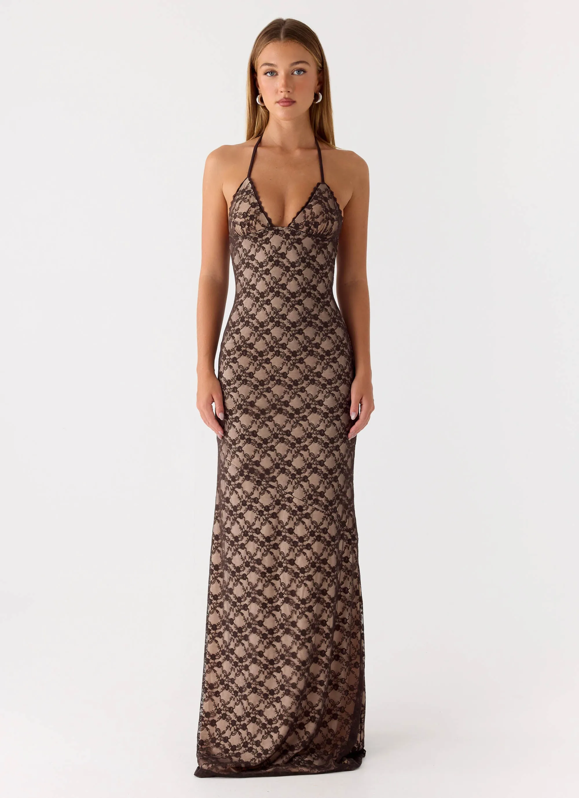 Zecca Lace Maxi Dress - Chocolate sold by Peppermayo product image thumbnail 2