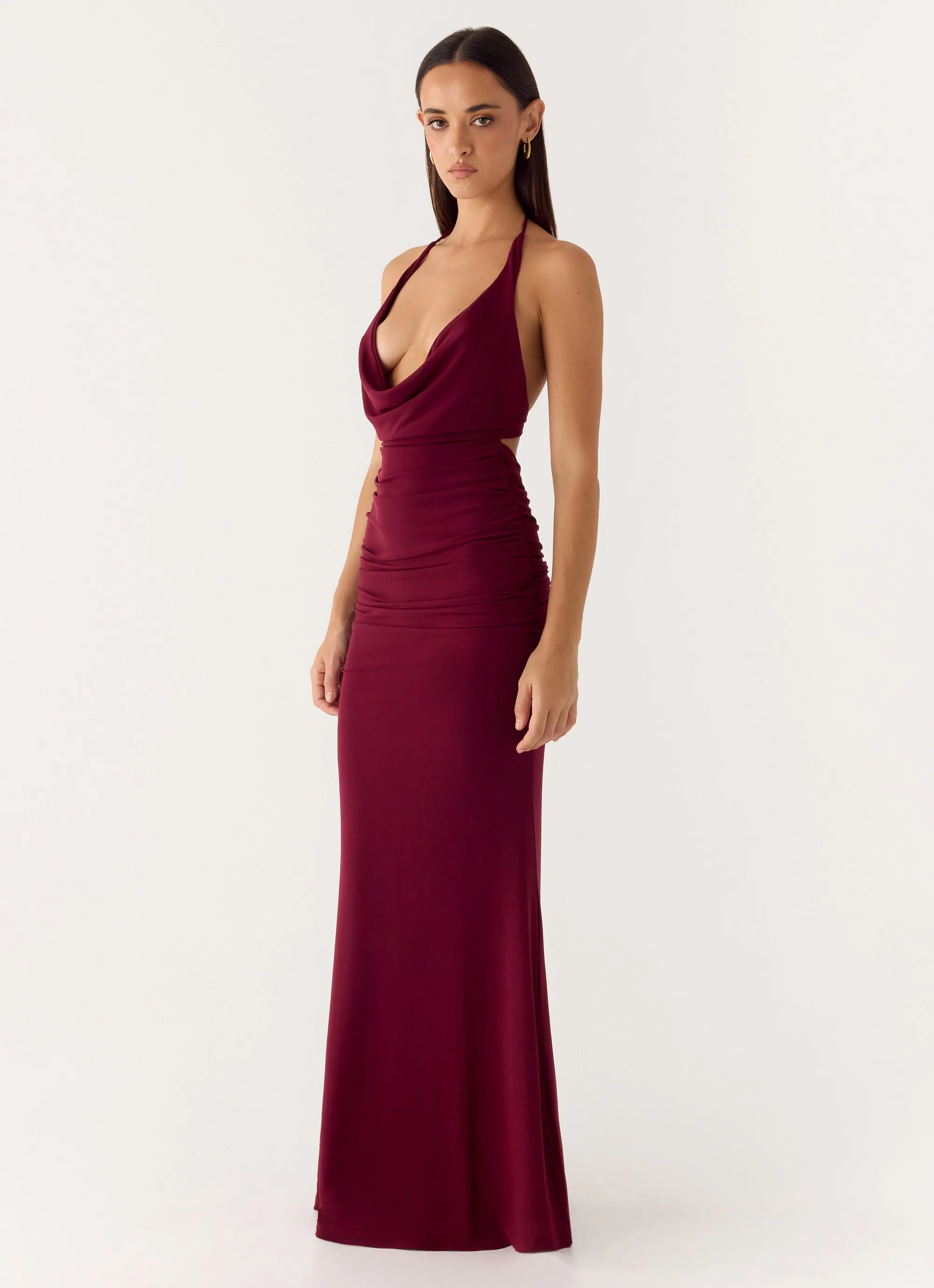 Eyes Closed Maxi Dress - Dark Cherry sold by Peppermayo product image thumbnail 4