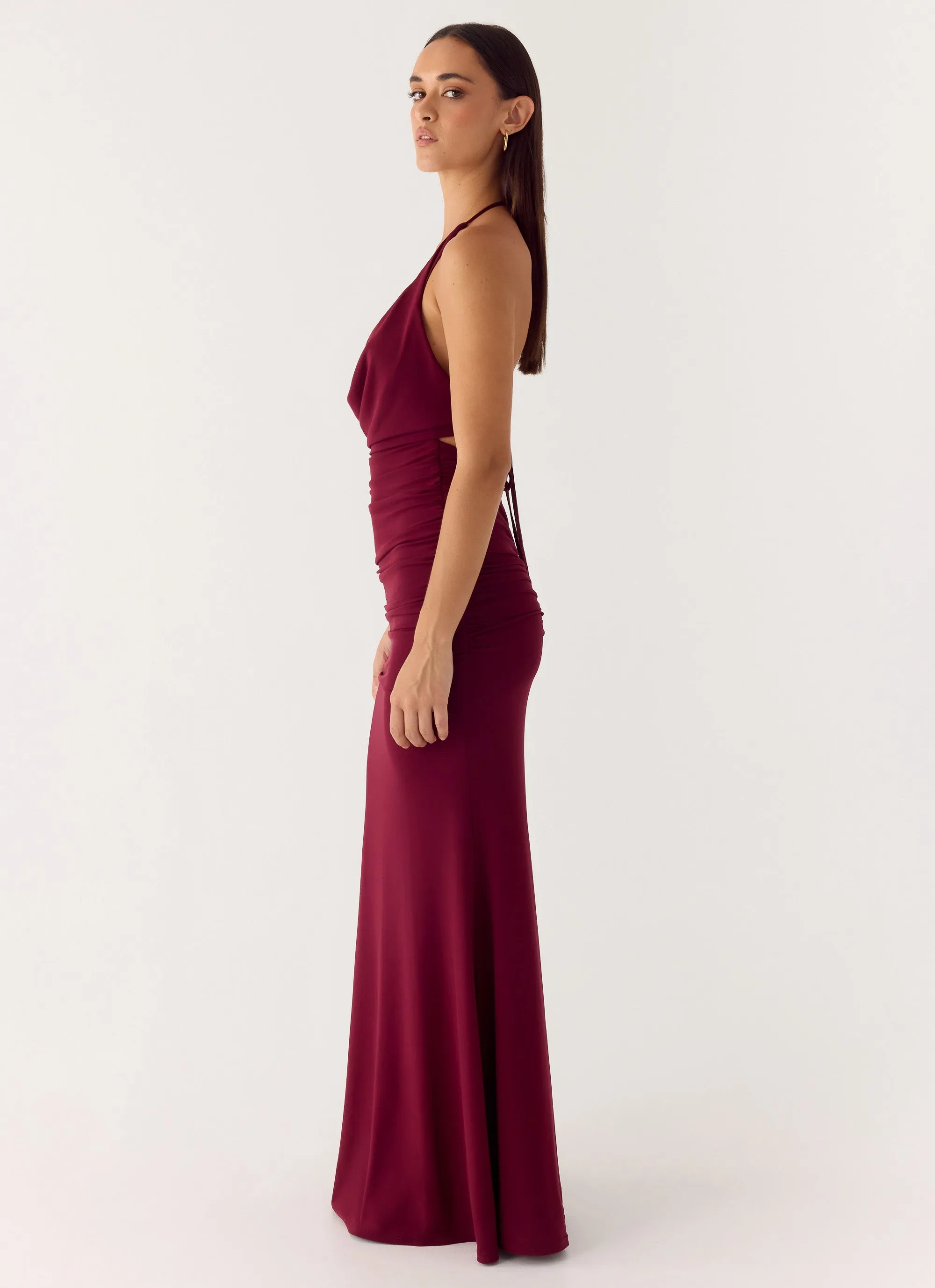 Eyes Closed Maxi Dress - Dark Cherry sold by Peppermayo product image thumbnail 2