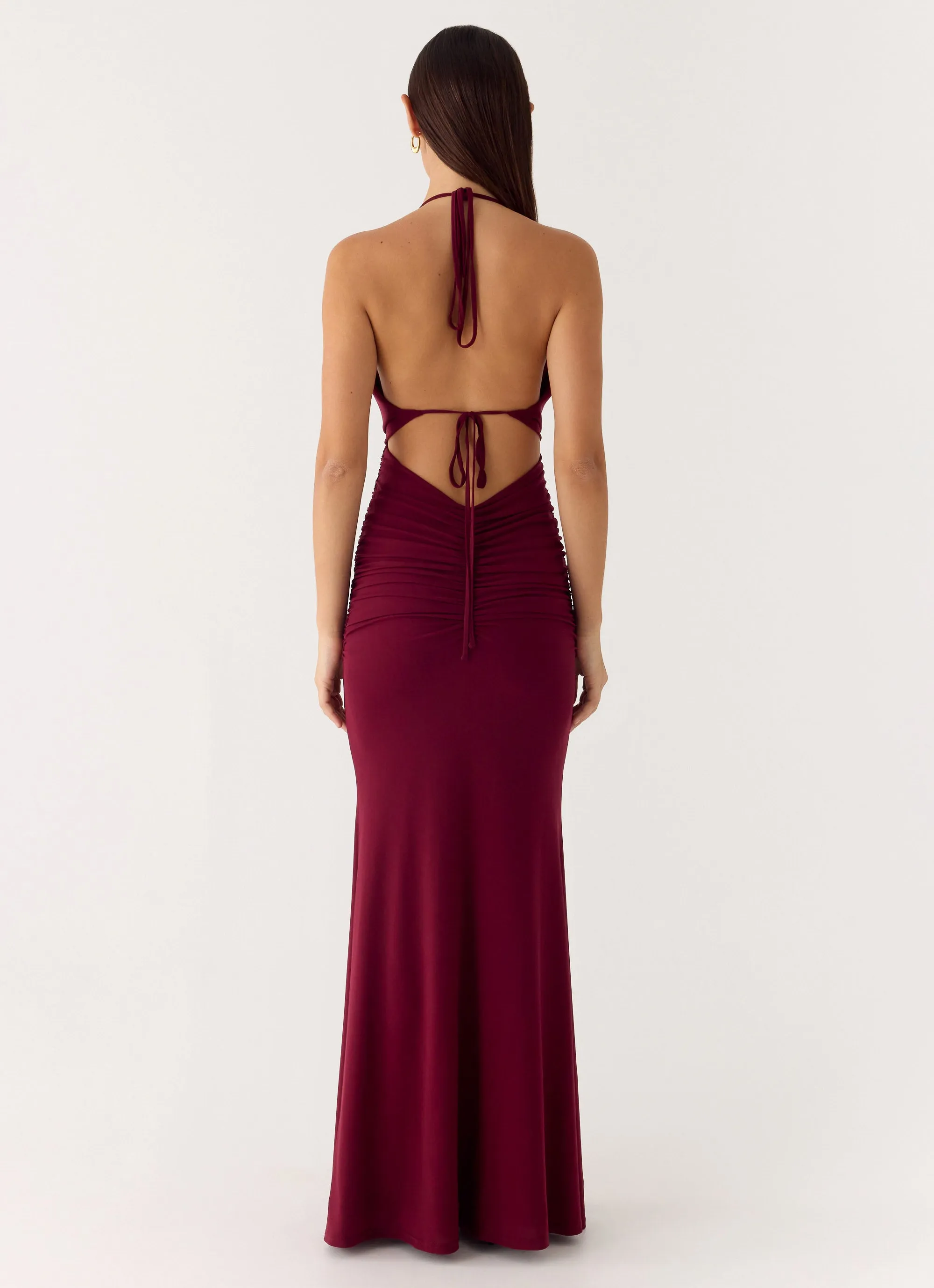 Eyes Closed Maxi Dress - Dark Cherry sold by Peppermayo product image thumbnail 3