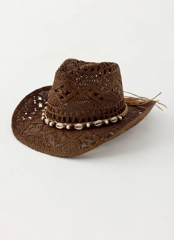 Coco Twist Straw Cowboy Hat - Chocolate made by Peppermayo