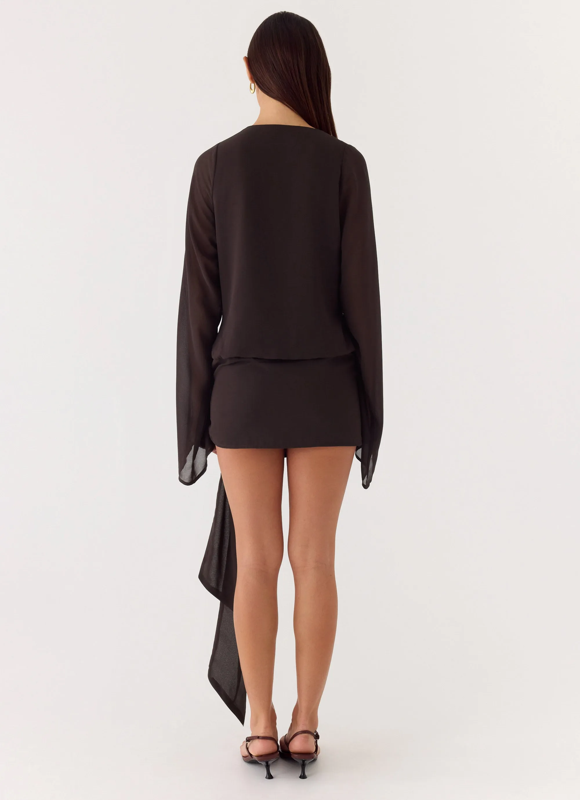 Sorrel Long Sleeve Mini Dress - Chocolate sold by Peppermayo product image thumbnail 4