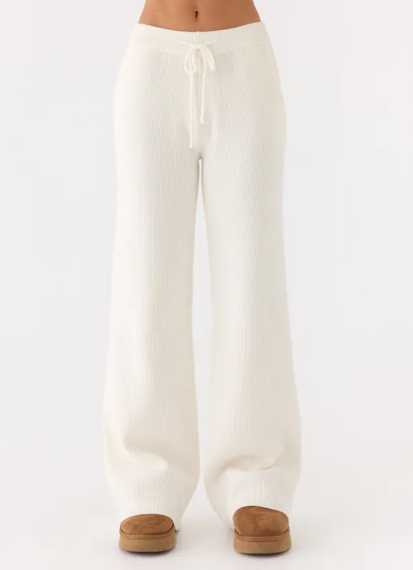 Harrison Low Rise Knit Pants - Ivory made by Peppermayo