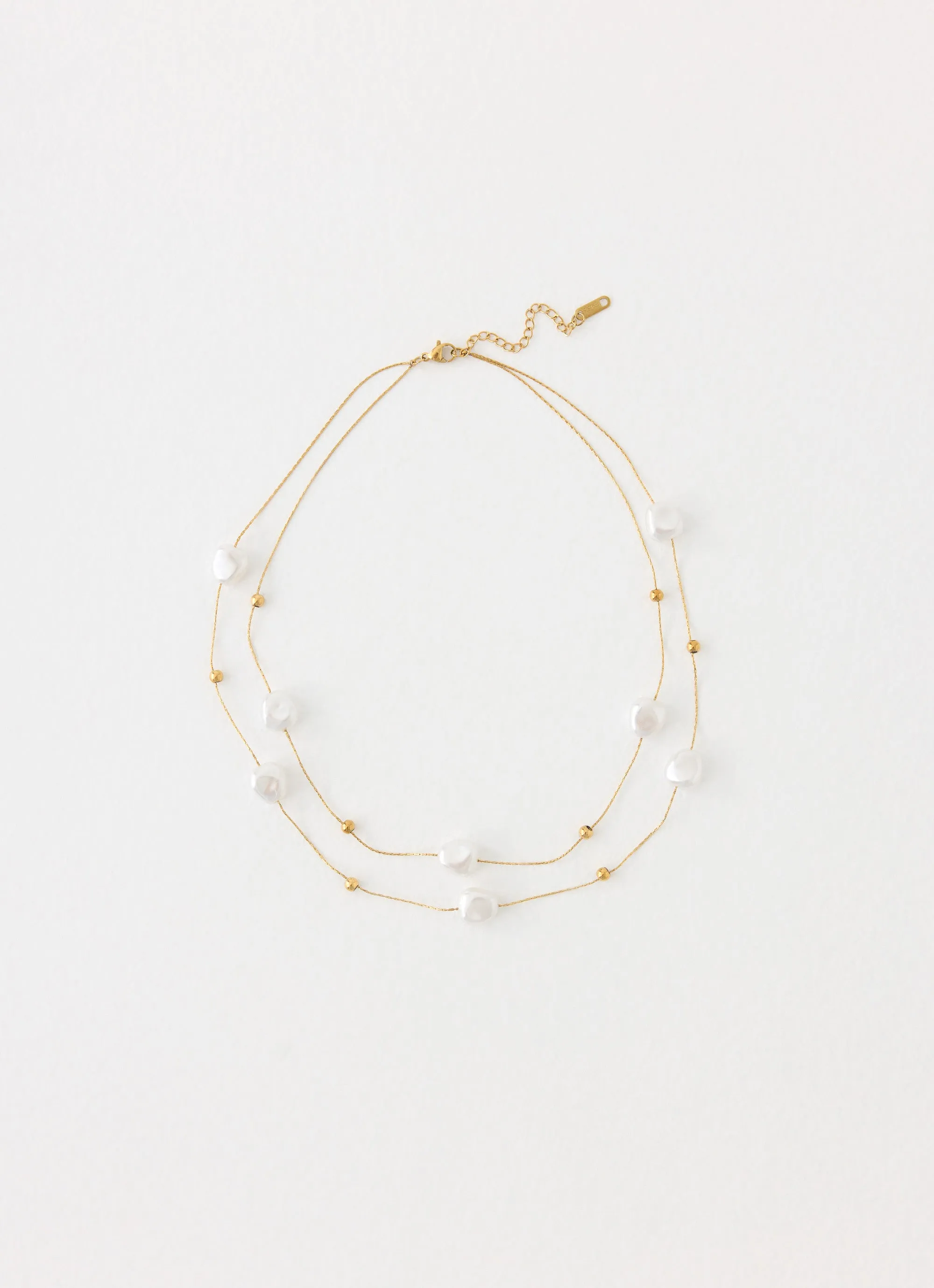 Serena Pearl Necklace - Pearl/Gold sold by Peppermayo