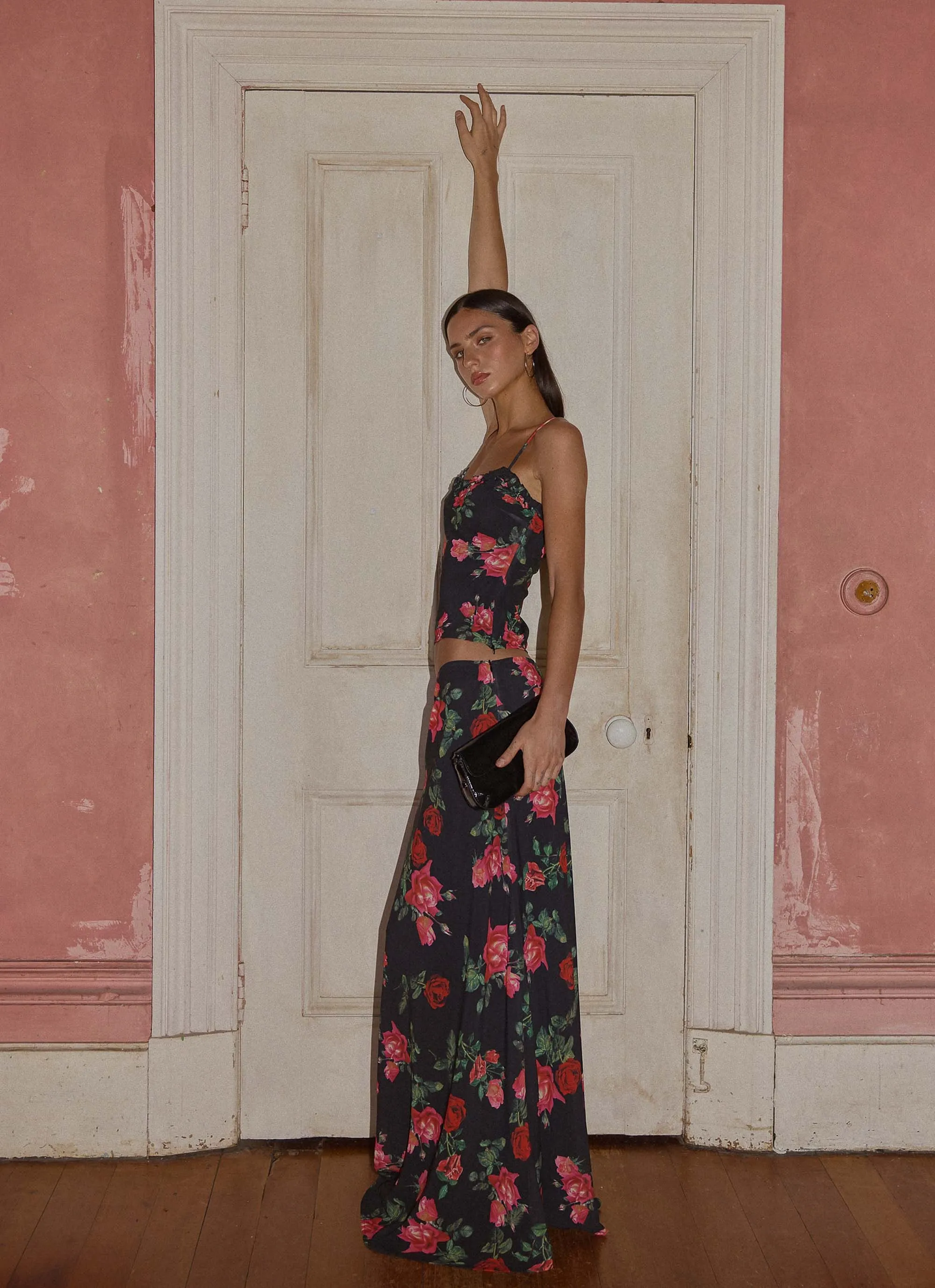 Star Girl Chiffon Maxi Skirt - Midnight Bloom sold by Peppermayo product image thumbnail 3