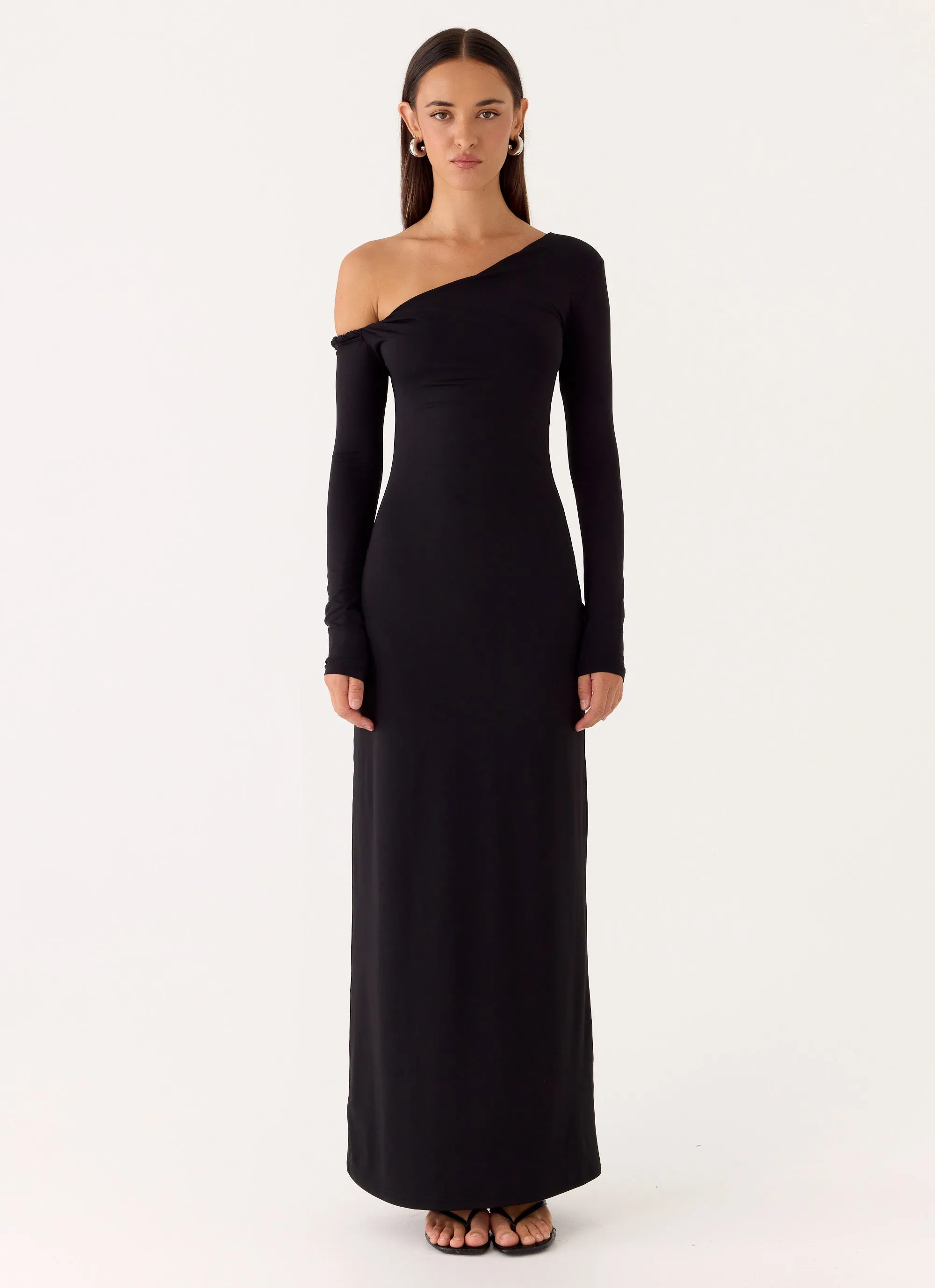 Jordana Twist Maxi Dress - Black sold by Peppermayo
