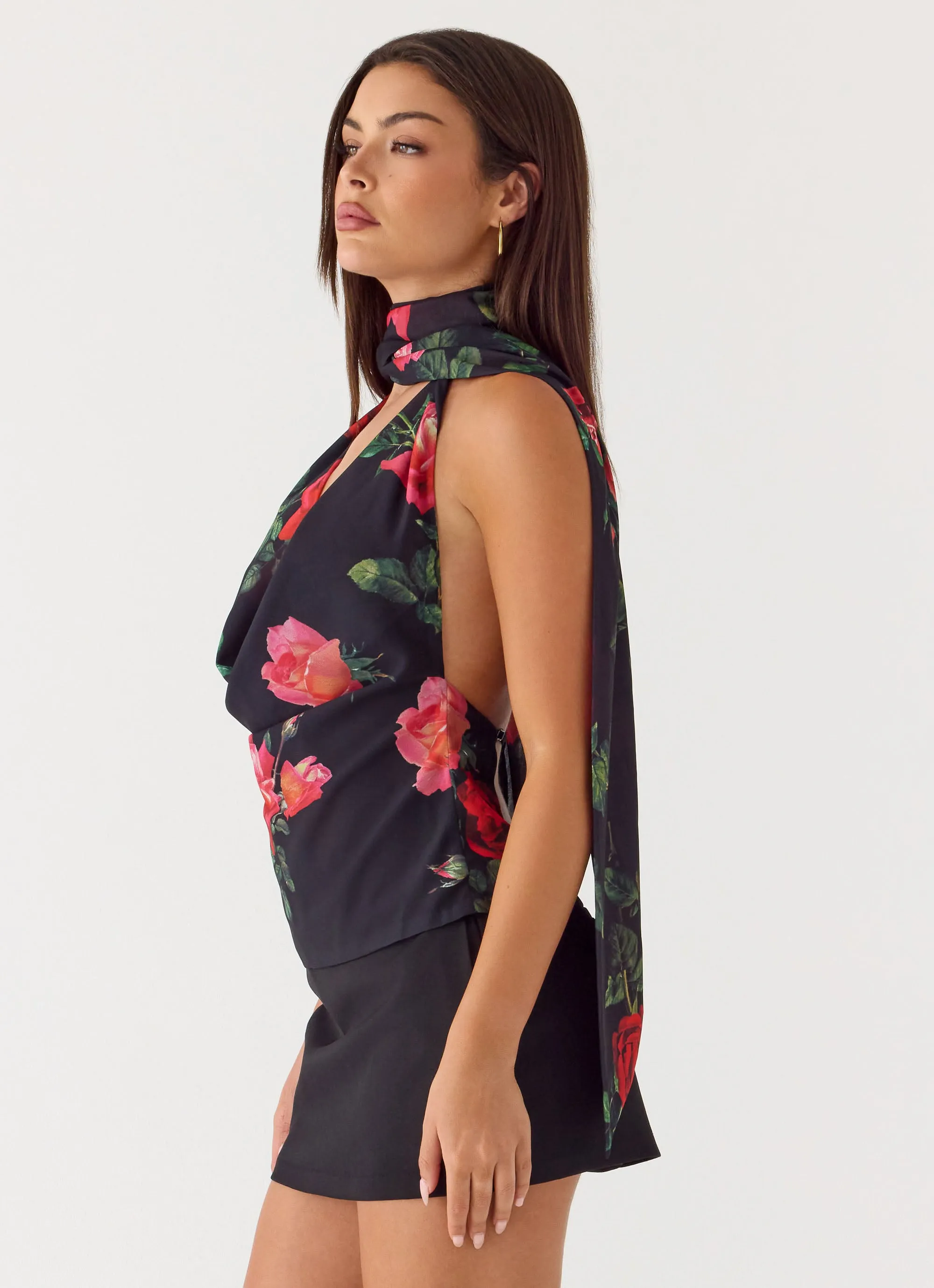 Get Me Halter Backless Top - Midnight Bloom sold by Peppermayo product image thumbnail 2