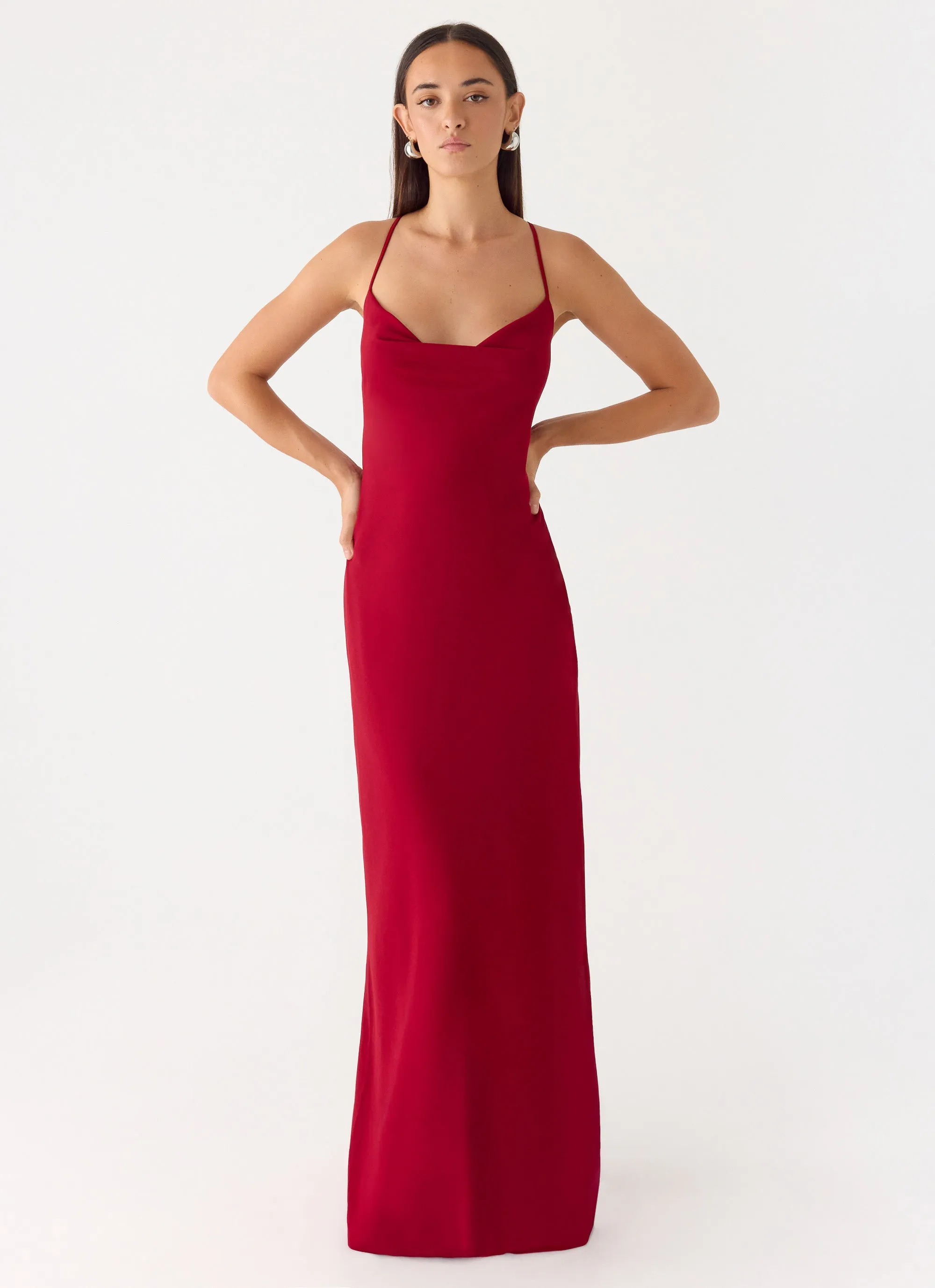 Saria Maxi Dress - Deep Red sold by Peppermayo product image thumbnail 4