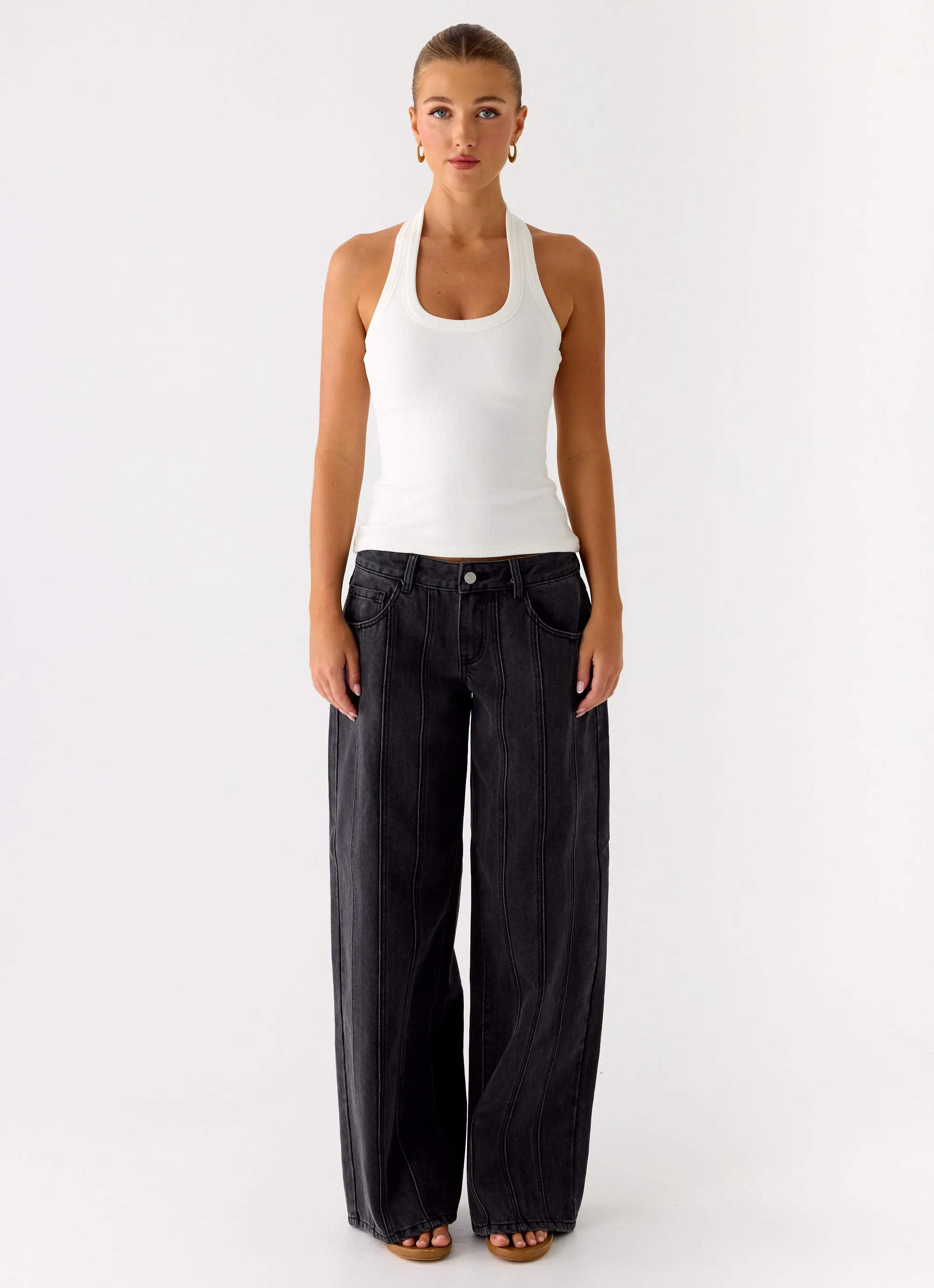 Nauton Ribbed Halter Top - White sold by Peppermayo product image thumbnail 4