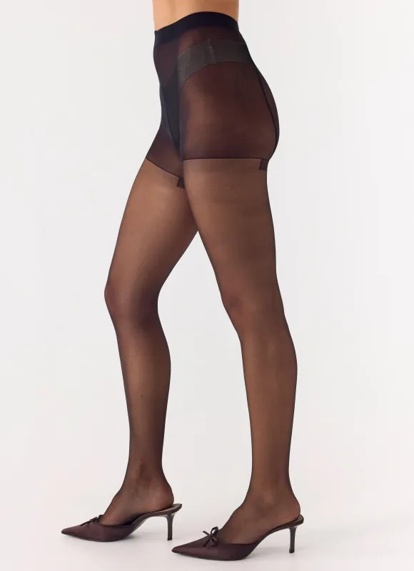 Fine Line 15 Denier Stockings - Black sold by Peppermayo