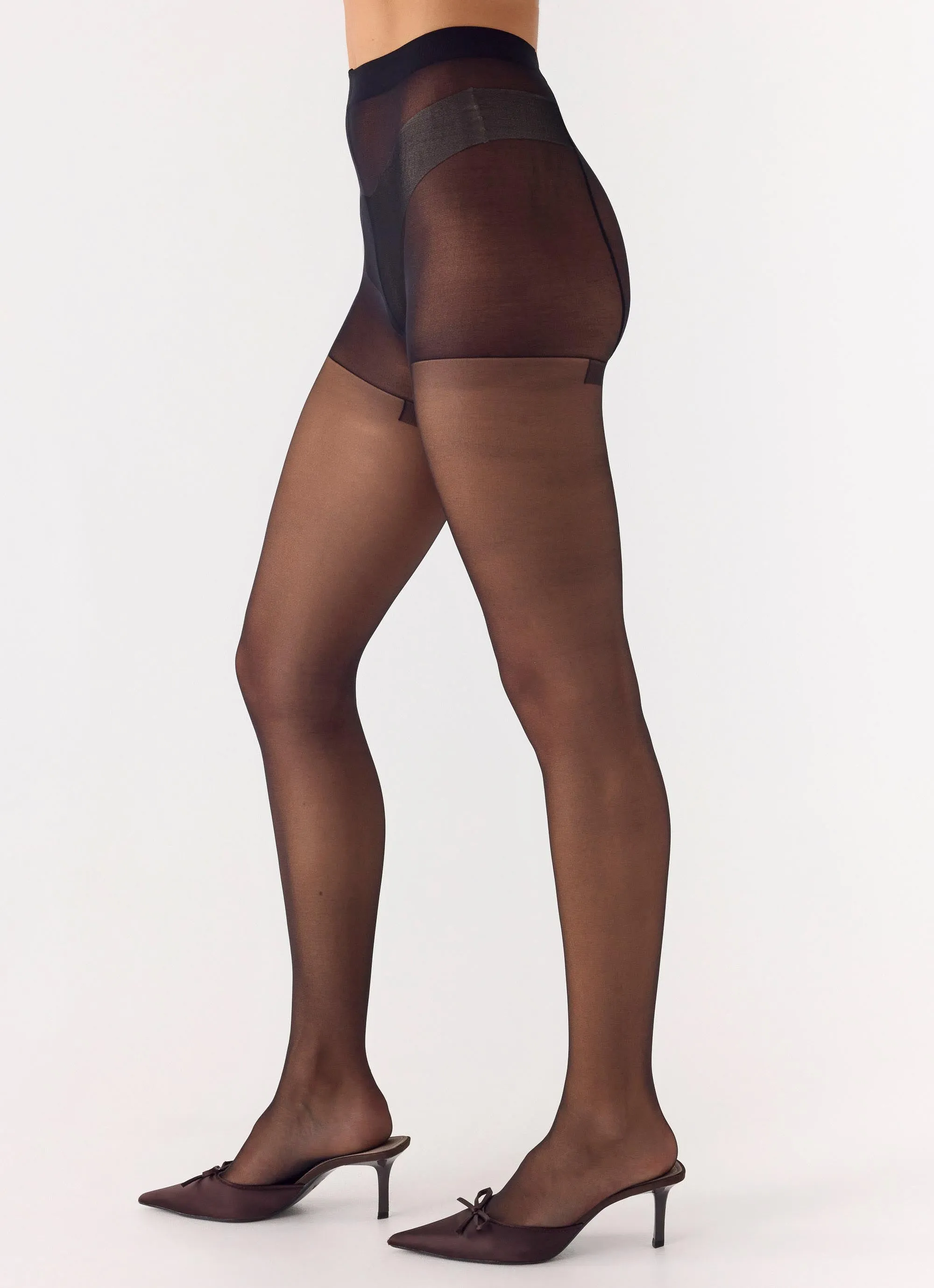 Fine Line 15 Denier Stockings - Black sold by Peppermayo