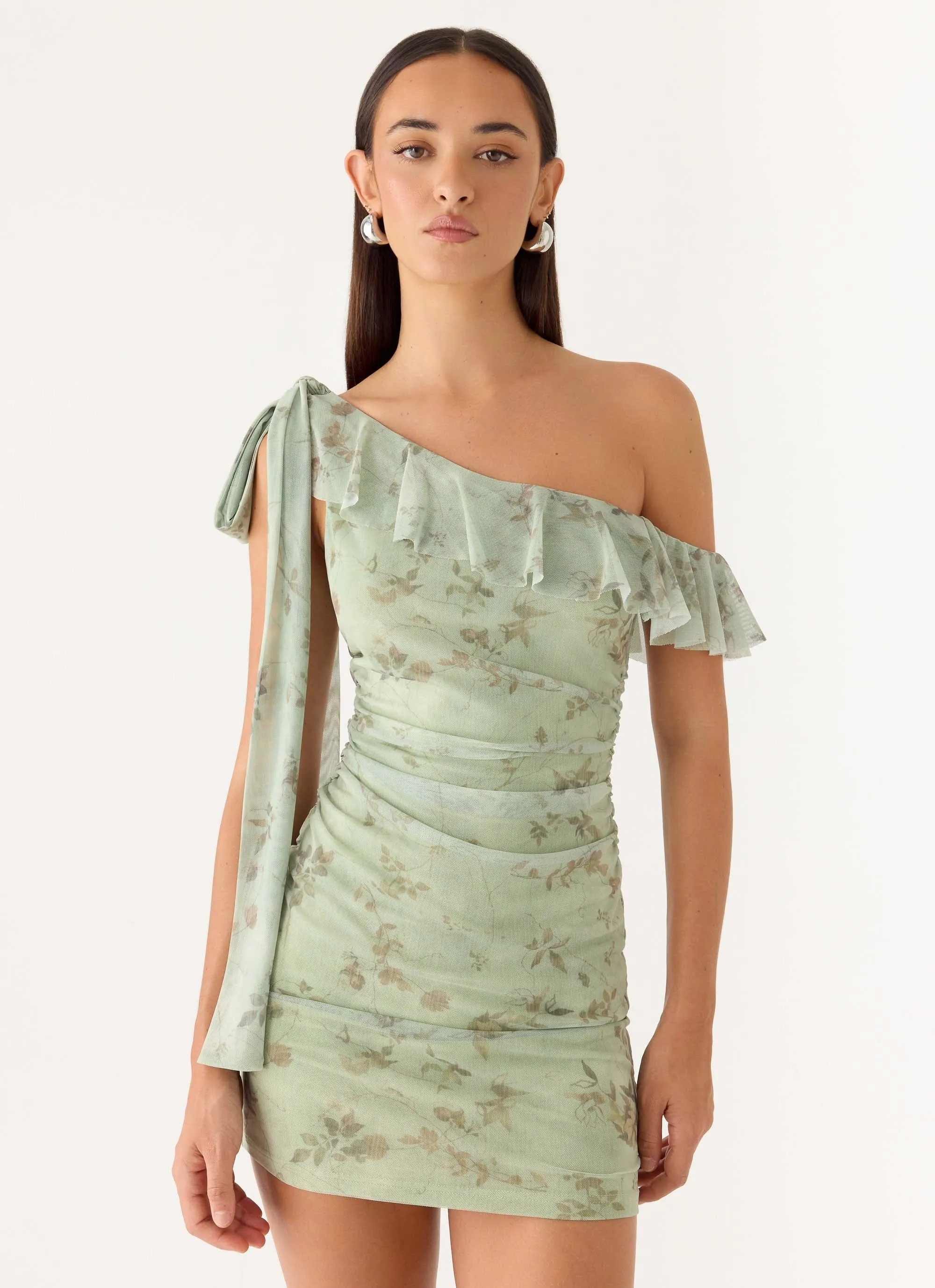 Hidden Gesture Mini Dress - Wispy Fern sold by Peppermayo