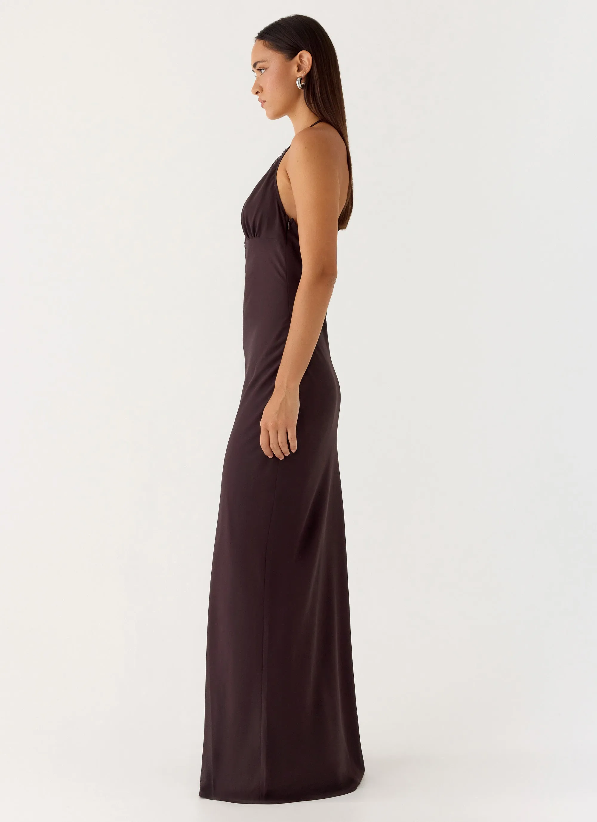 Indya Halter Maxi Dress - Chocolate sold by Peppermayo product image thumbnail 2