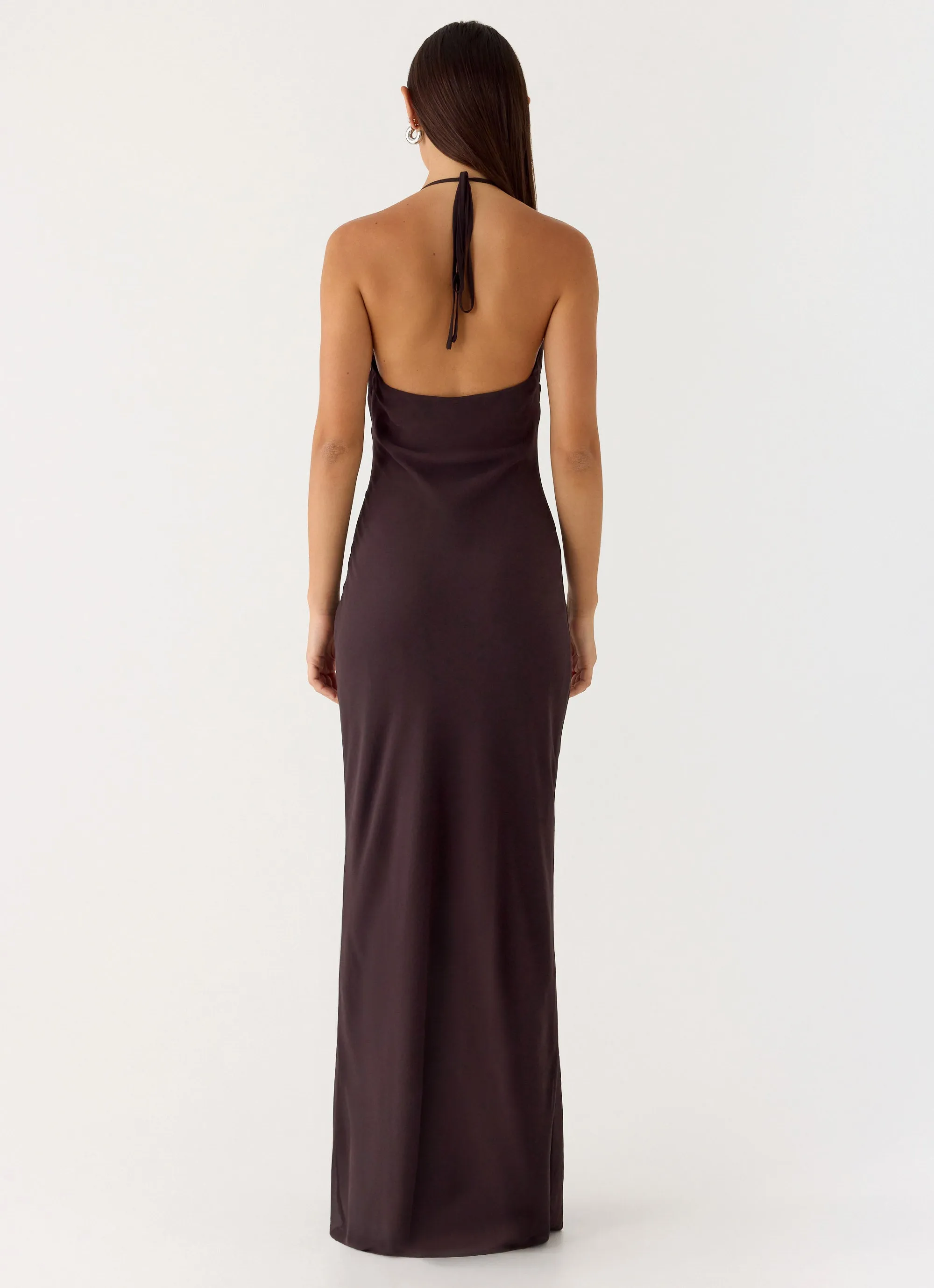 Indya Halter Maxi Dress - Chocolate sold by Peppermayo product image thumbnail 3