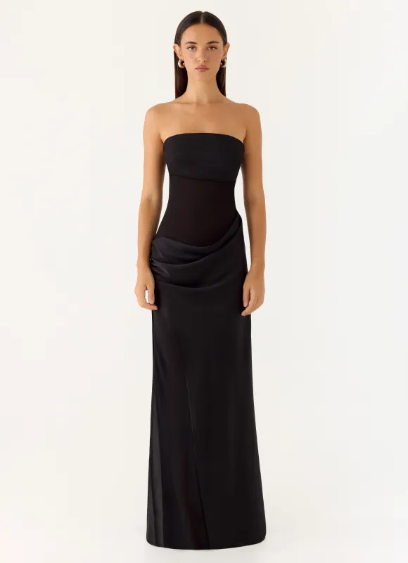 Champagne Skies Maxi Dress - Black sold by Peppermayo