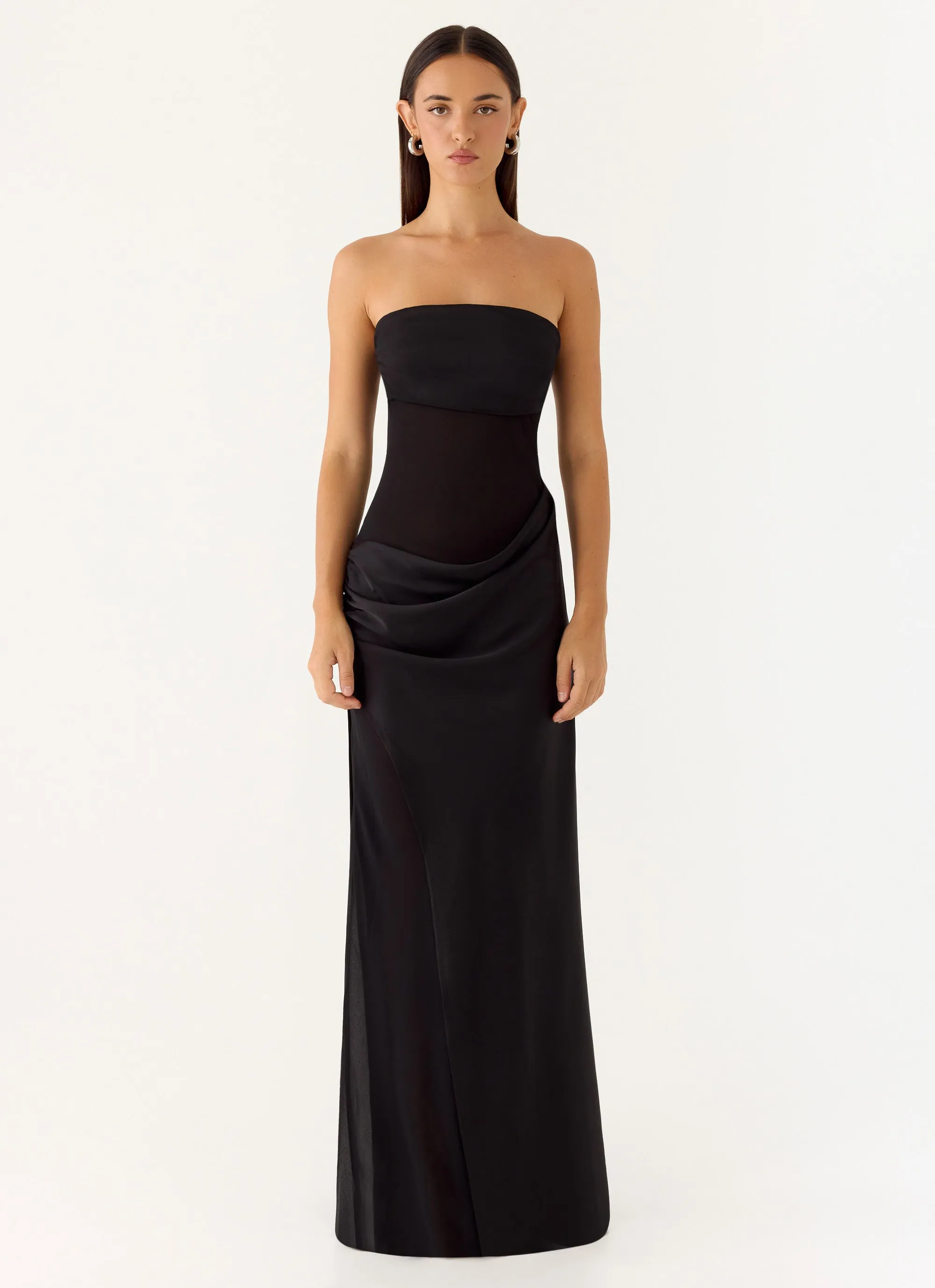 Champagne Skies Maxi Dress - Black sold by Peppermayo