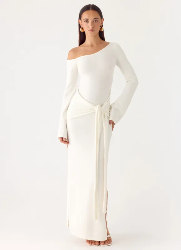 Kova Knit Maxi Dress - White sold by Peppermayo
