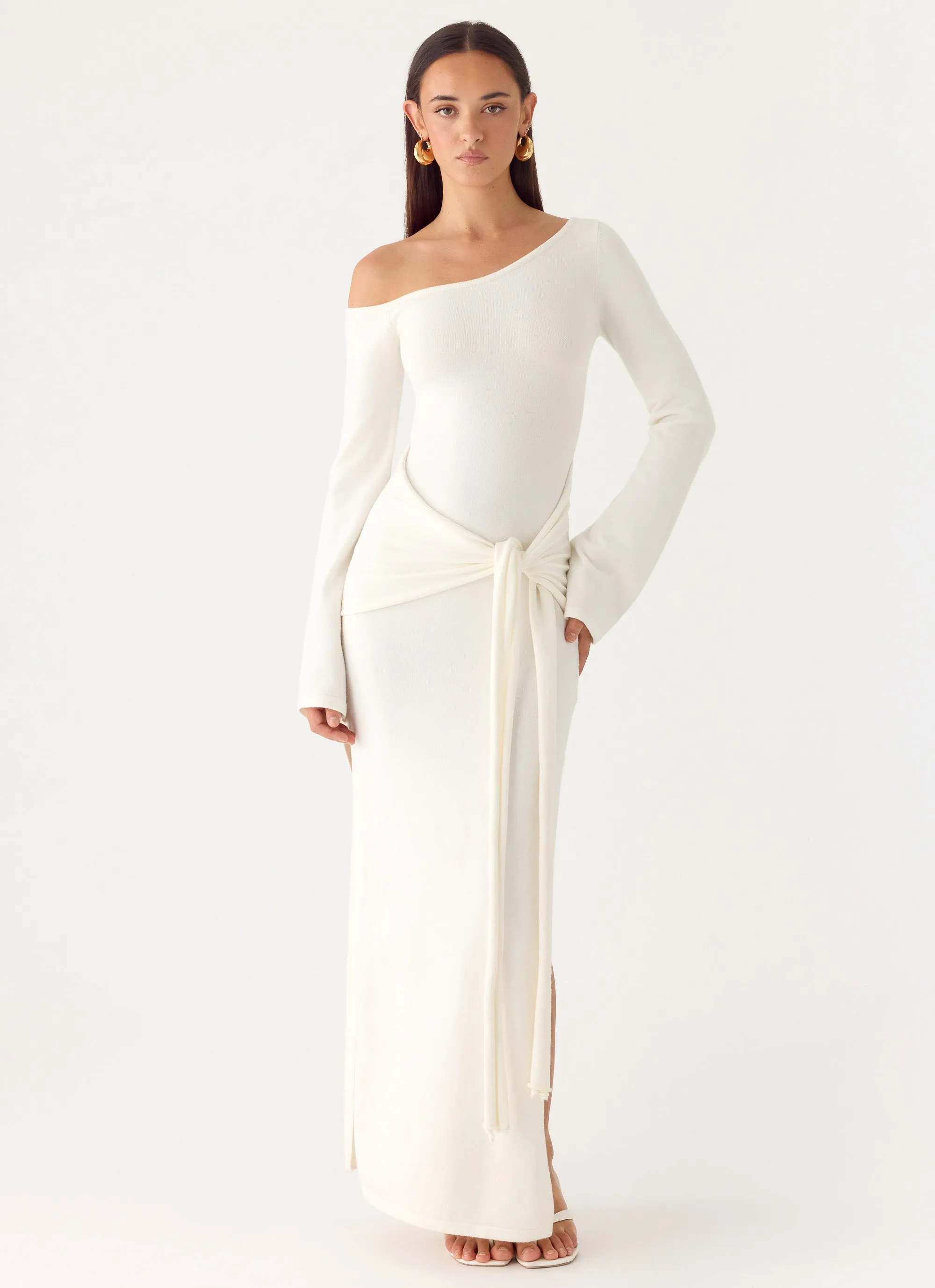 Kova Knit Maxi Dress - White sold by Peppermayo