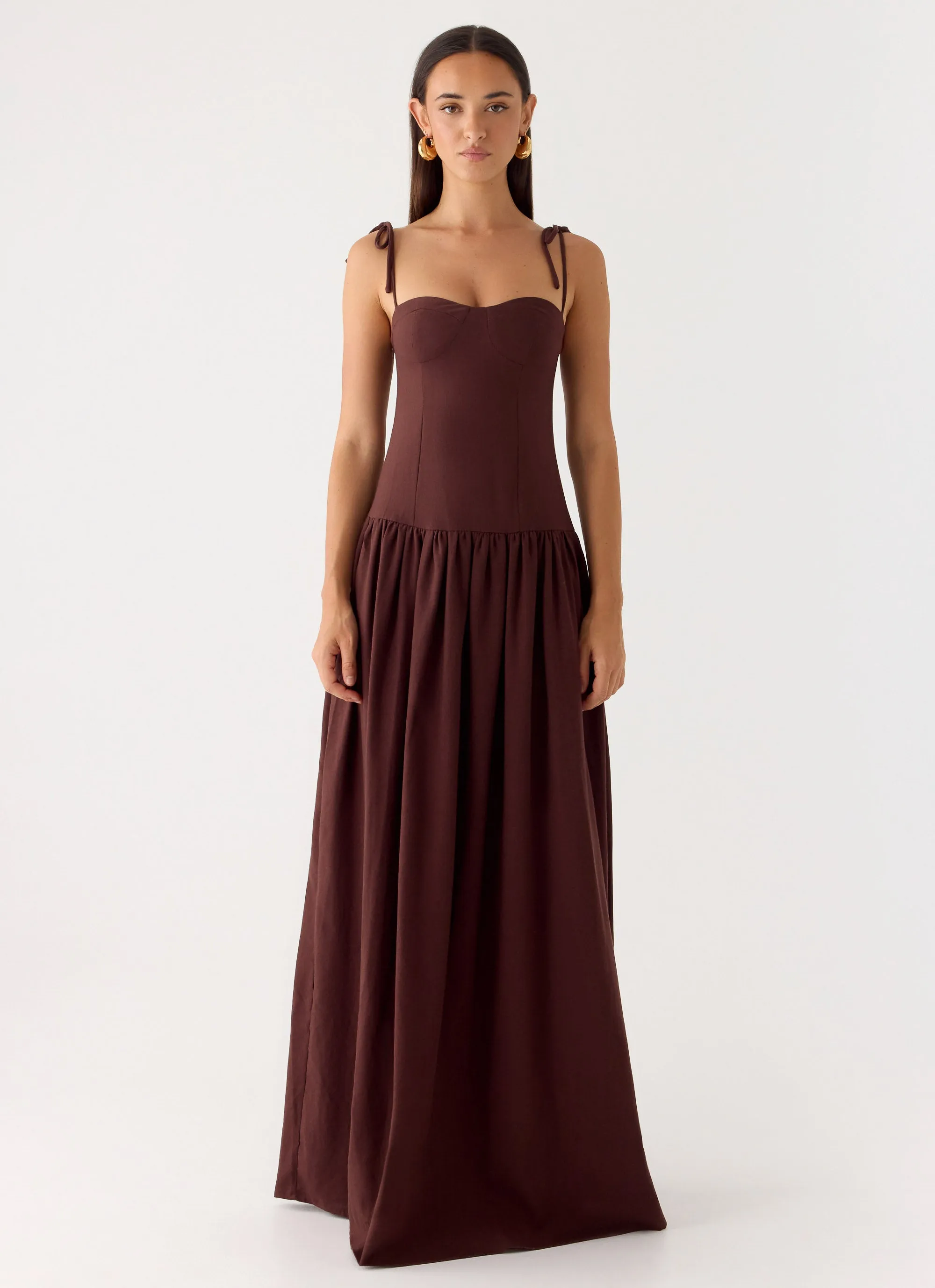 Giovanna Linen Maxi Dress - Chocolate Drizzle sold by Peppermayo product image thumbnail 2