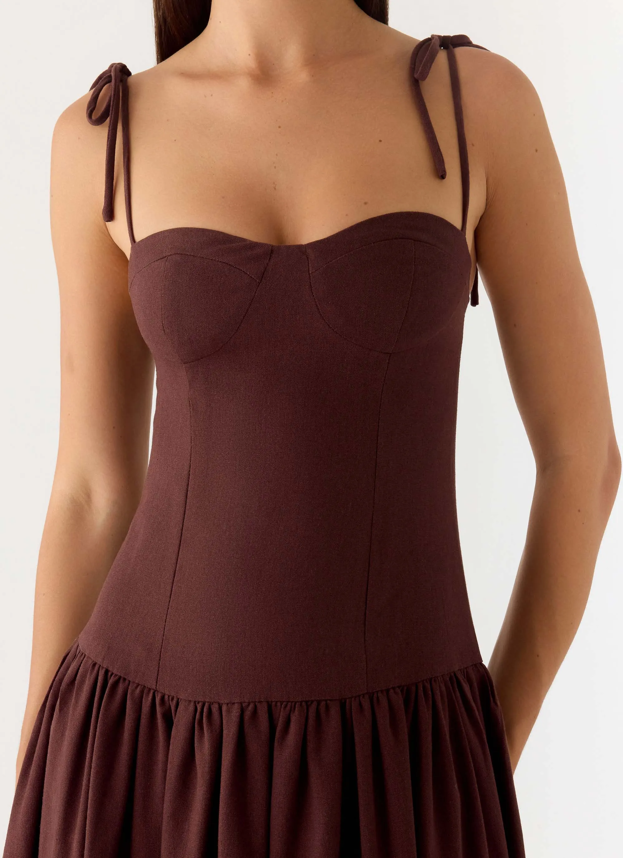 Giovanna Linen Maxi Dress - Chocolate Drizzle sold by Peppermayo product image thumbnail 5