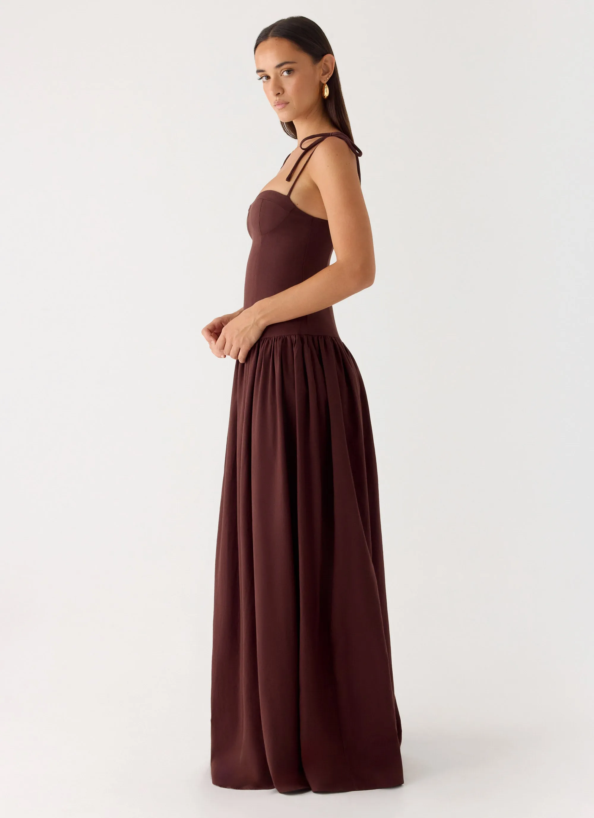 Giovanna Linen Maxi Dress - Chocolate Drizzle sold by Peppermayo product image thumbnail 3