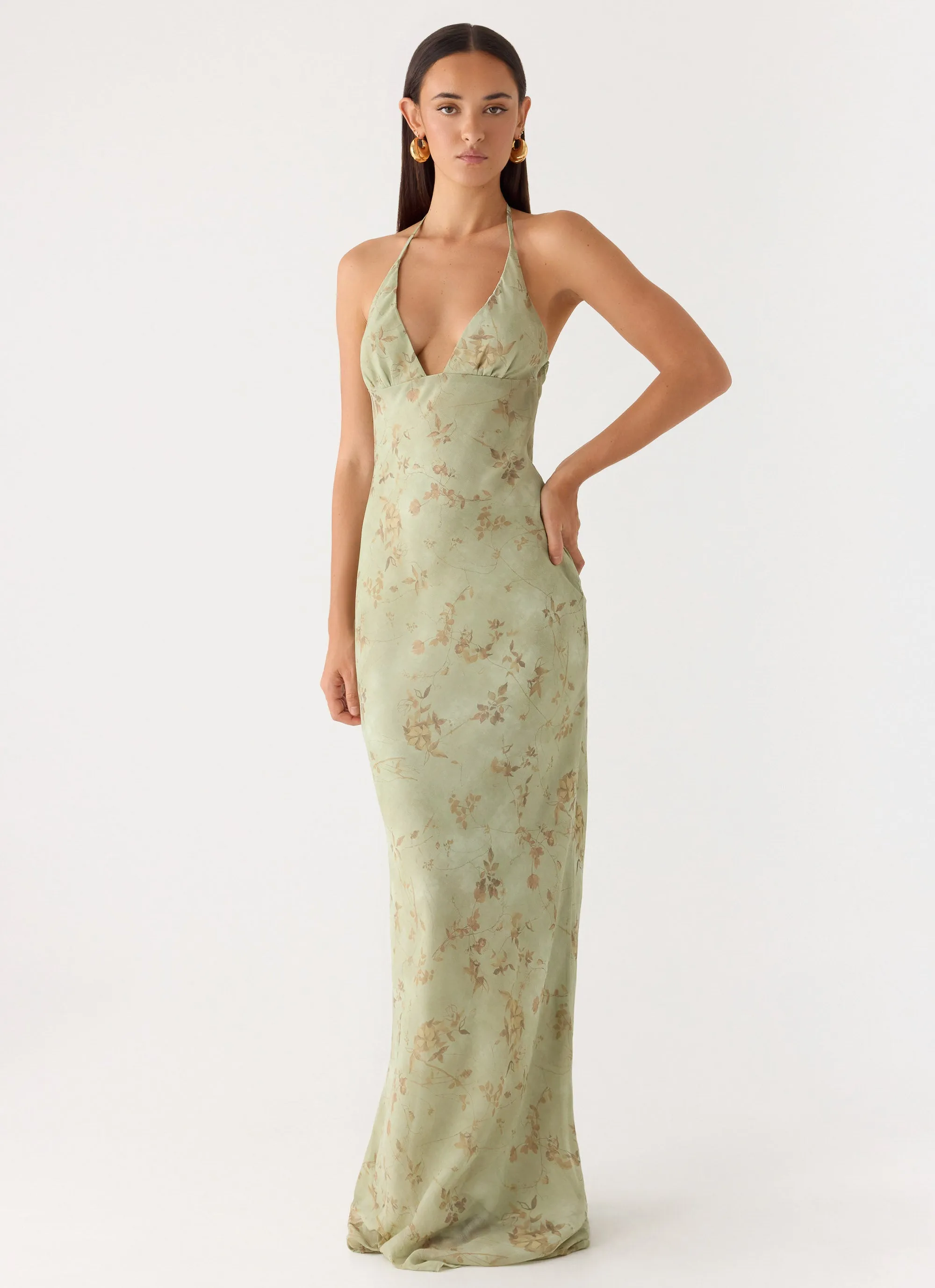 Ultra Quiet Halter Maxi Dress - Wispy Fern sold by Peppermayo product image thumbnail 5
