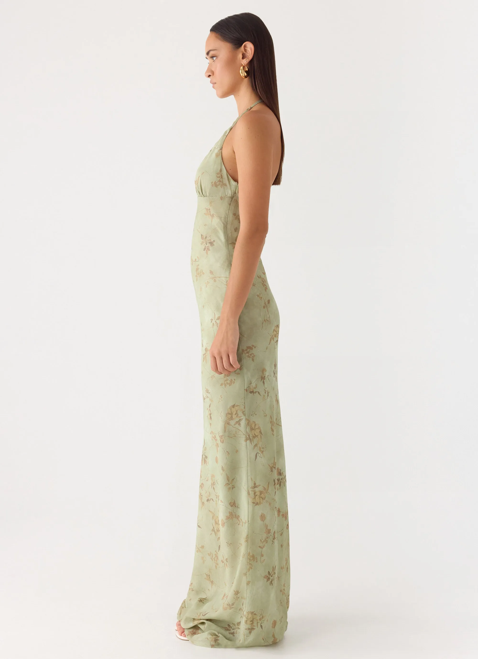 Ultra Quiet Halter Maxi Dress - Wispy Fern sold by Peppermayo product image thumbnail 2