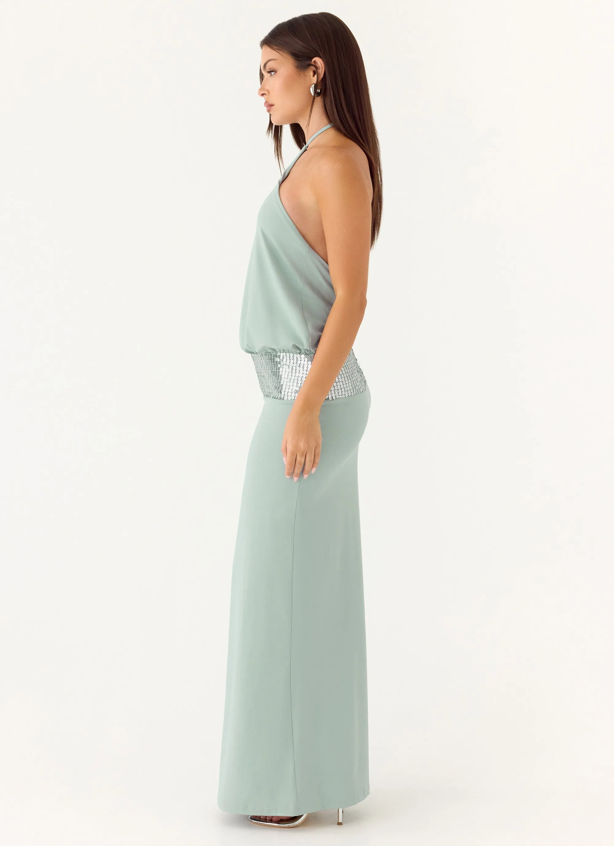Marcie Halter Maxi Dress - Mint sold by Peppermayo product image thumbnail 3