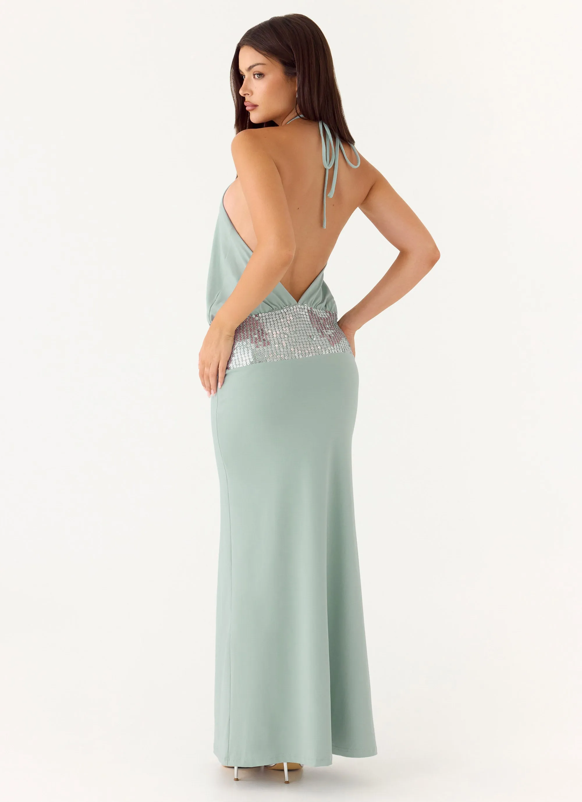 Marcie Halter Maxi Dress - Mint sold by Peppermayo product image thumbnail 4