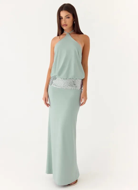 Marcie Halter Maxi Dress - Mint made by Peppermayo