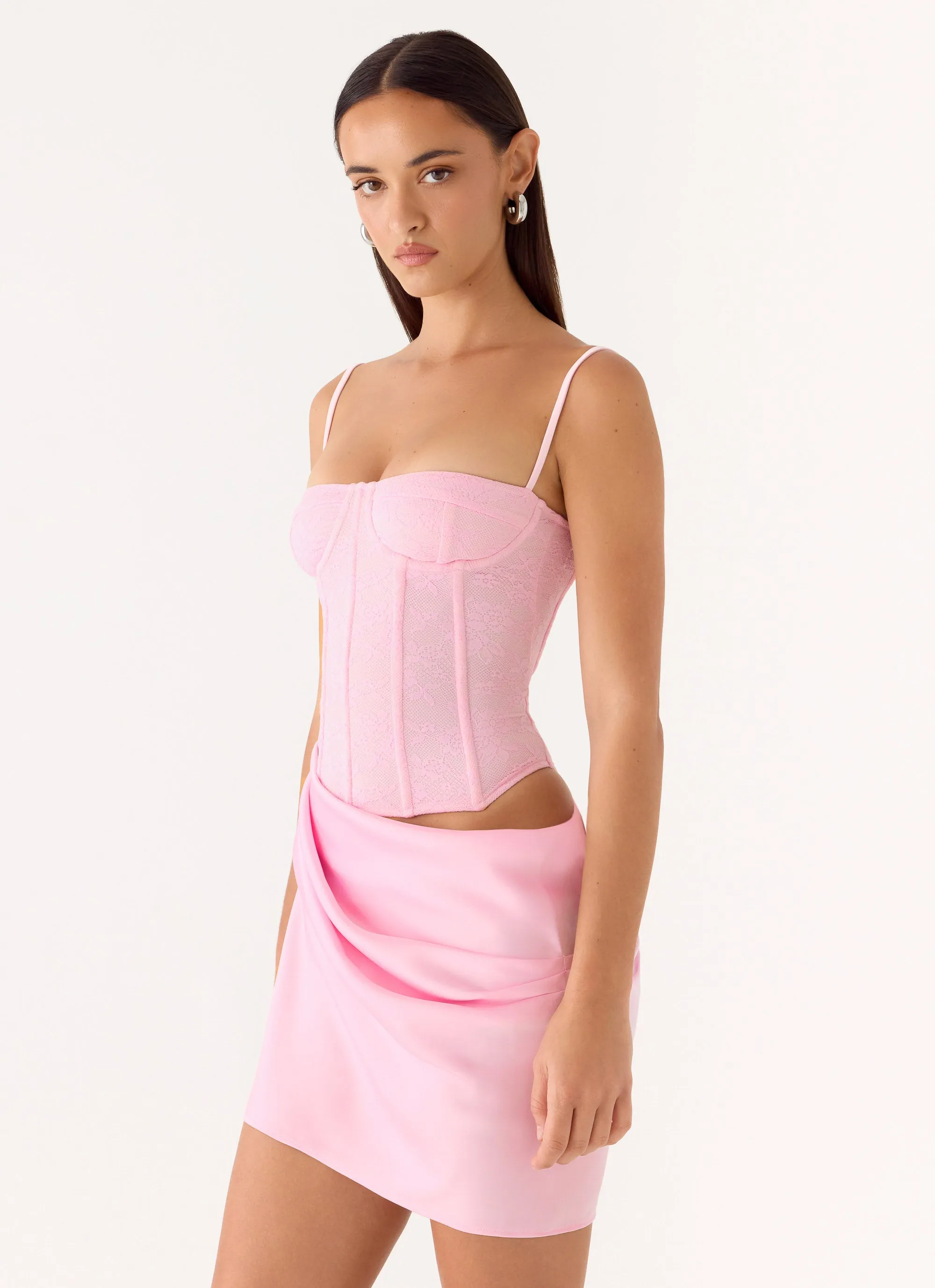 Kalila Corset Mini Dress - Pink sold by Peppermayo