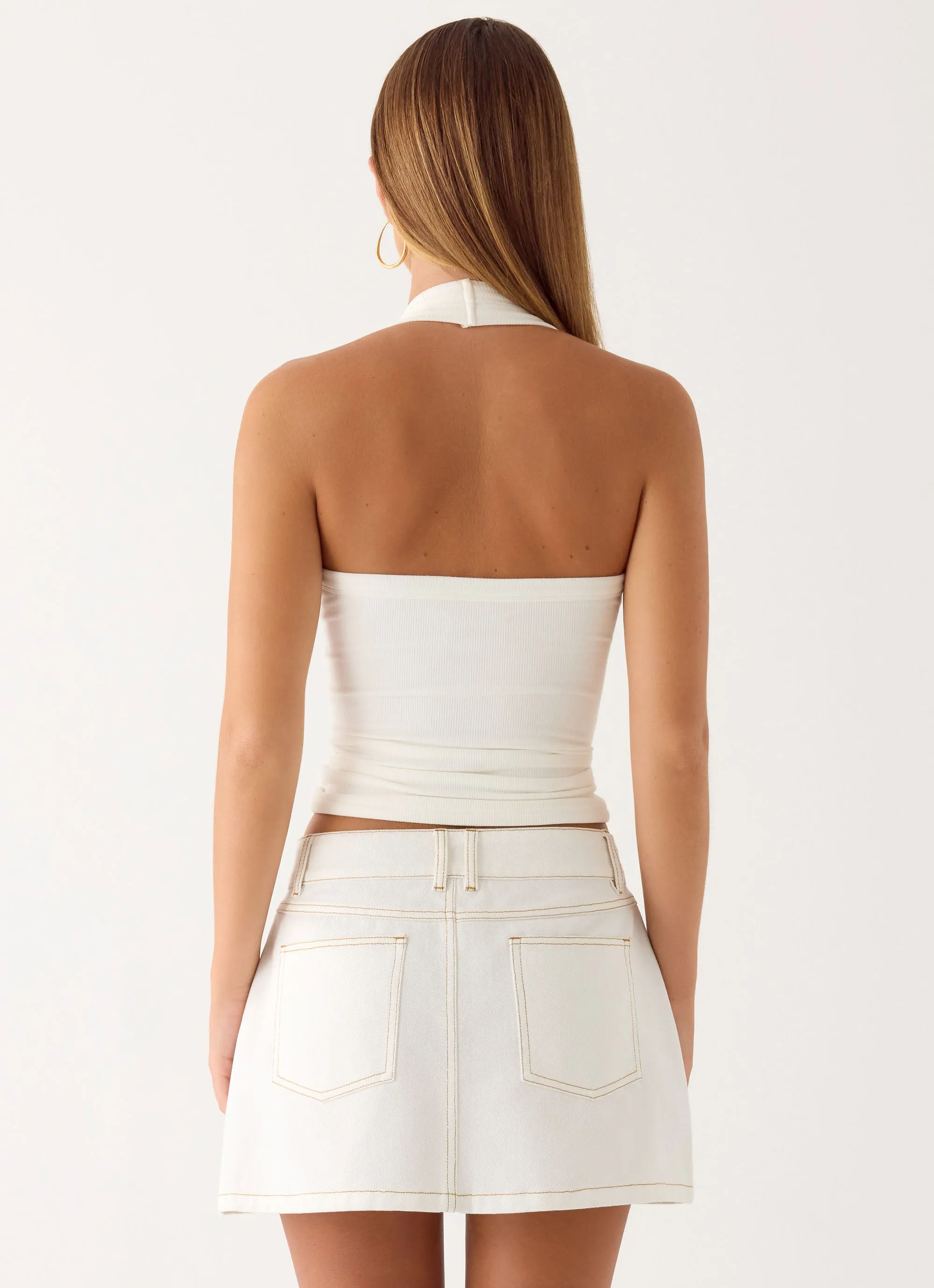 Julien Mid Rise Denim Mini Skirt - Ivory sold by Peppermayo product image thumbnail 3