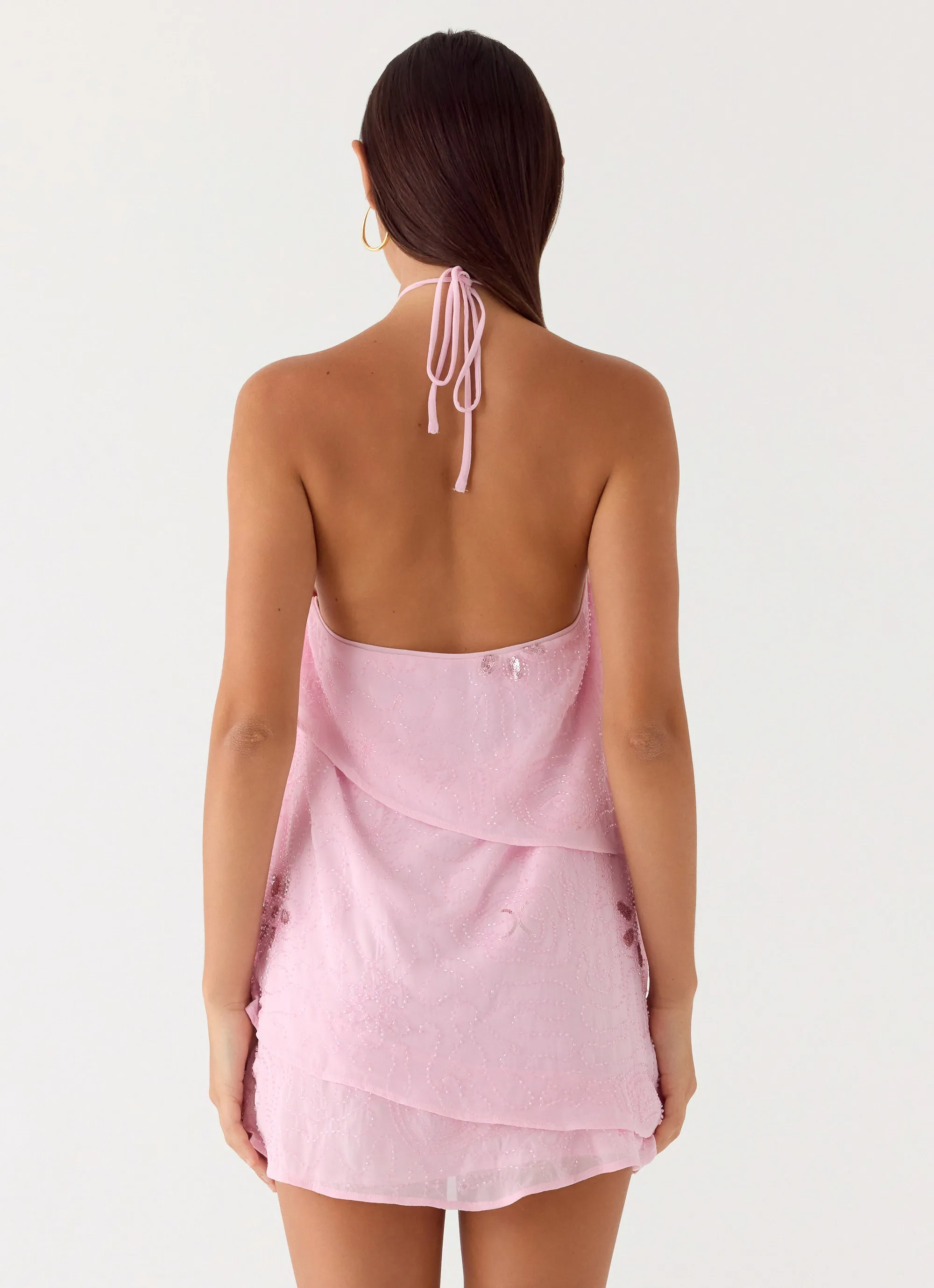 On The Go Beaded Mini Dress - Pink sold by Peppermayo product image thumbnail 3