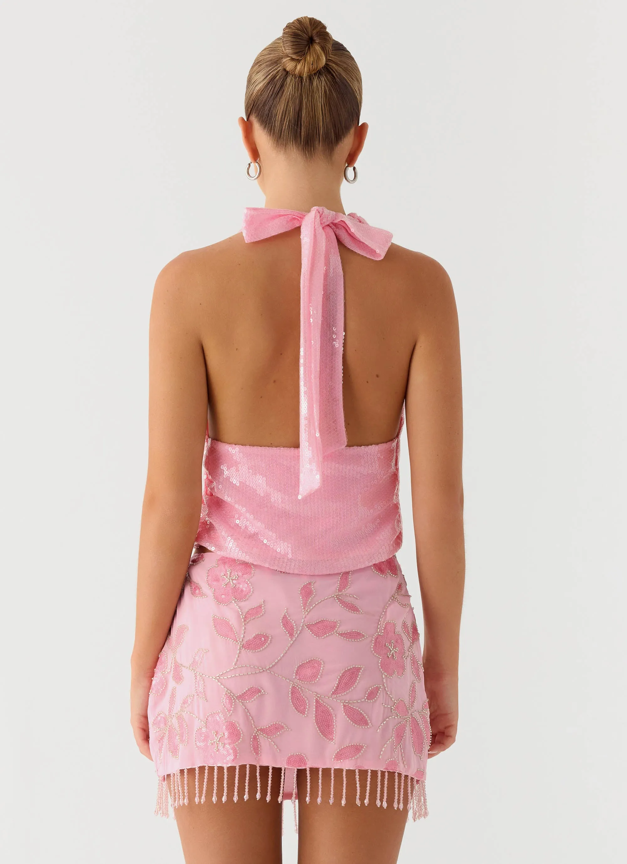 Hollie Sequin Cowl Top - Pink sold by Peppermayo product image thumbnail 3