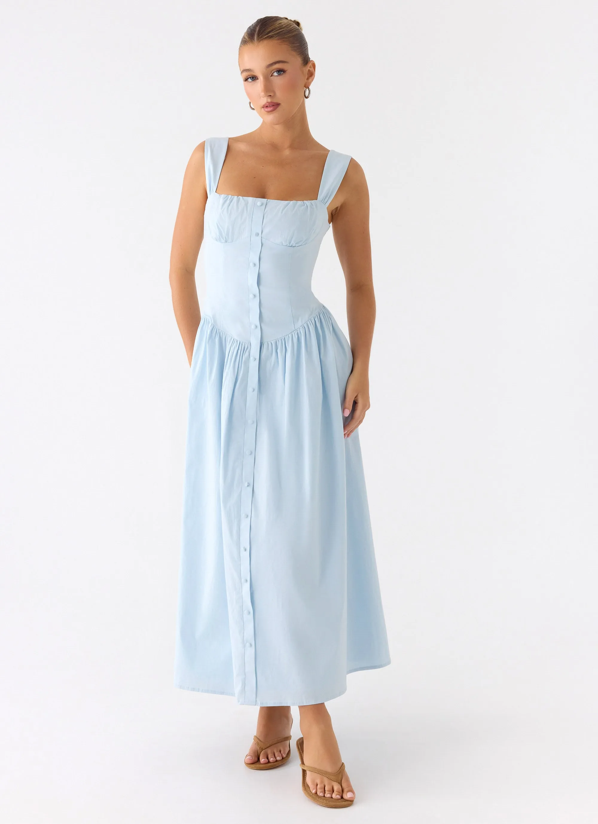 Emmalina Midi Dress - Blue sold by Peppermayo