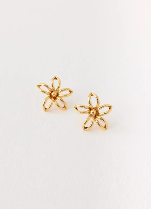 Sunpetal Earrings - Gold sold by Peppermayo