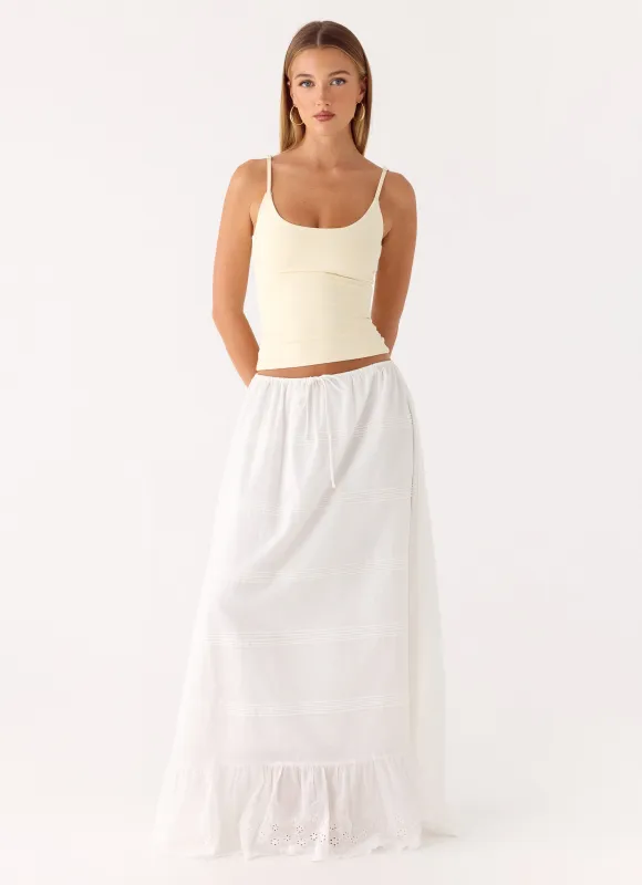 Lior Cotton Maxi Skirt - White made by Peppermayo