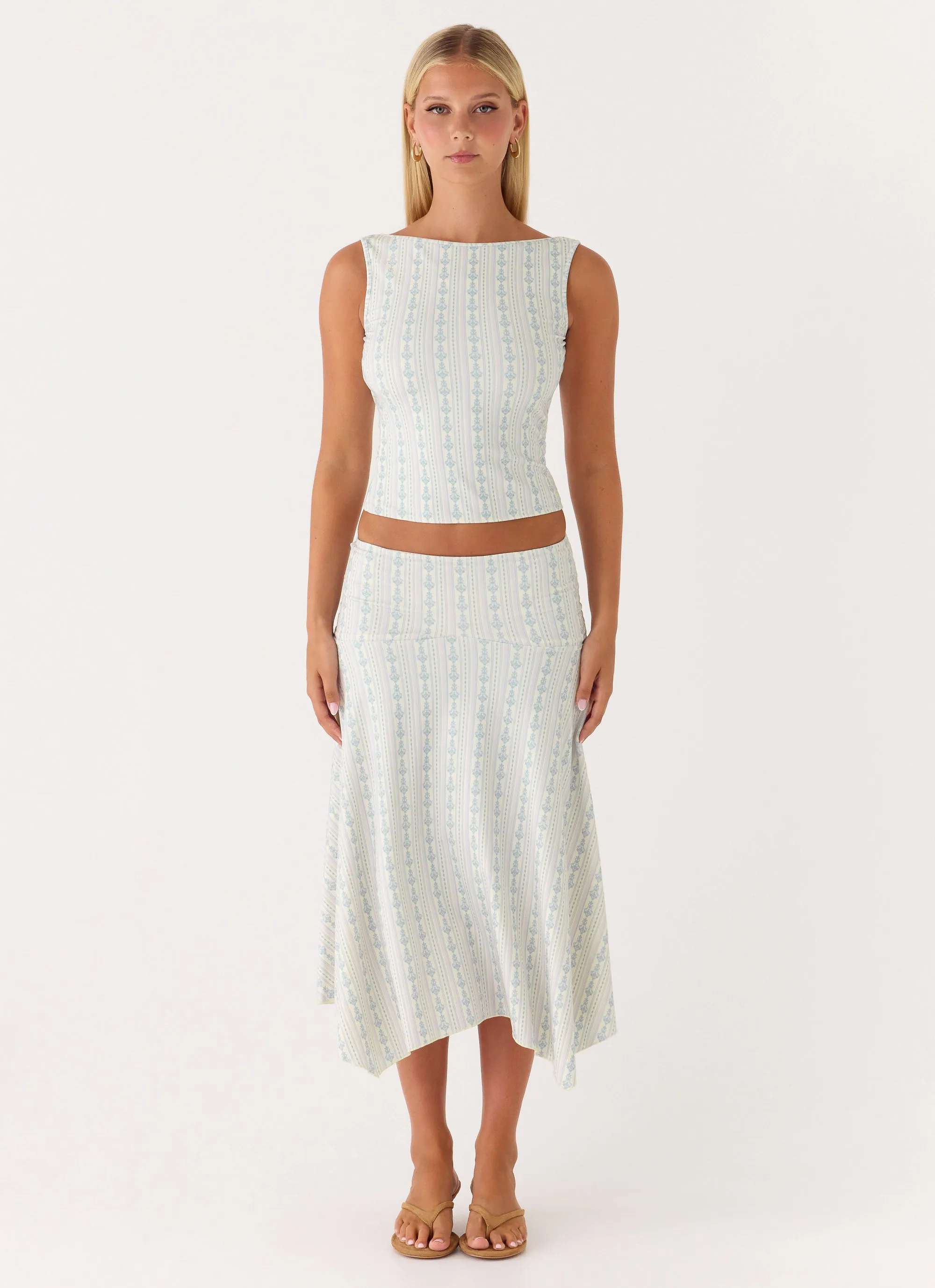 Katta Midi Skirt - Vintage Stripe sold by Peppermayo