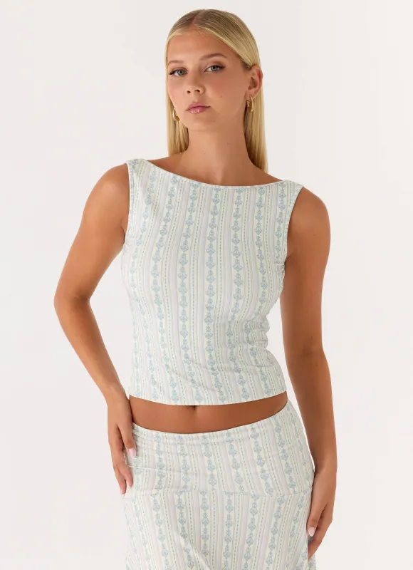 Suns Out Tank Top - Vintage Stripe sold by Peppermayo