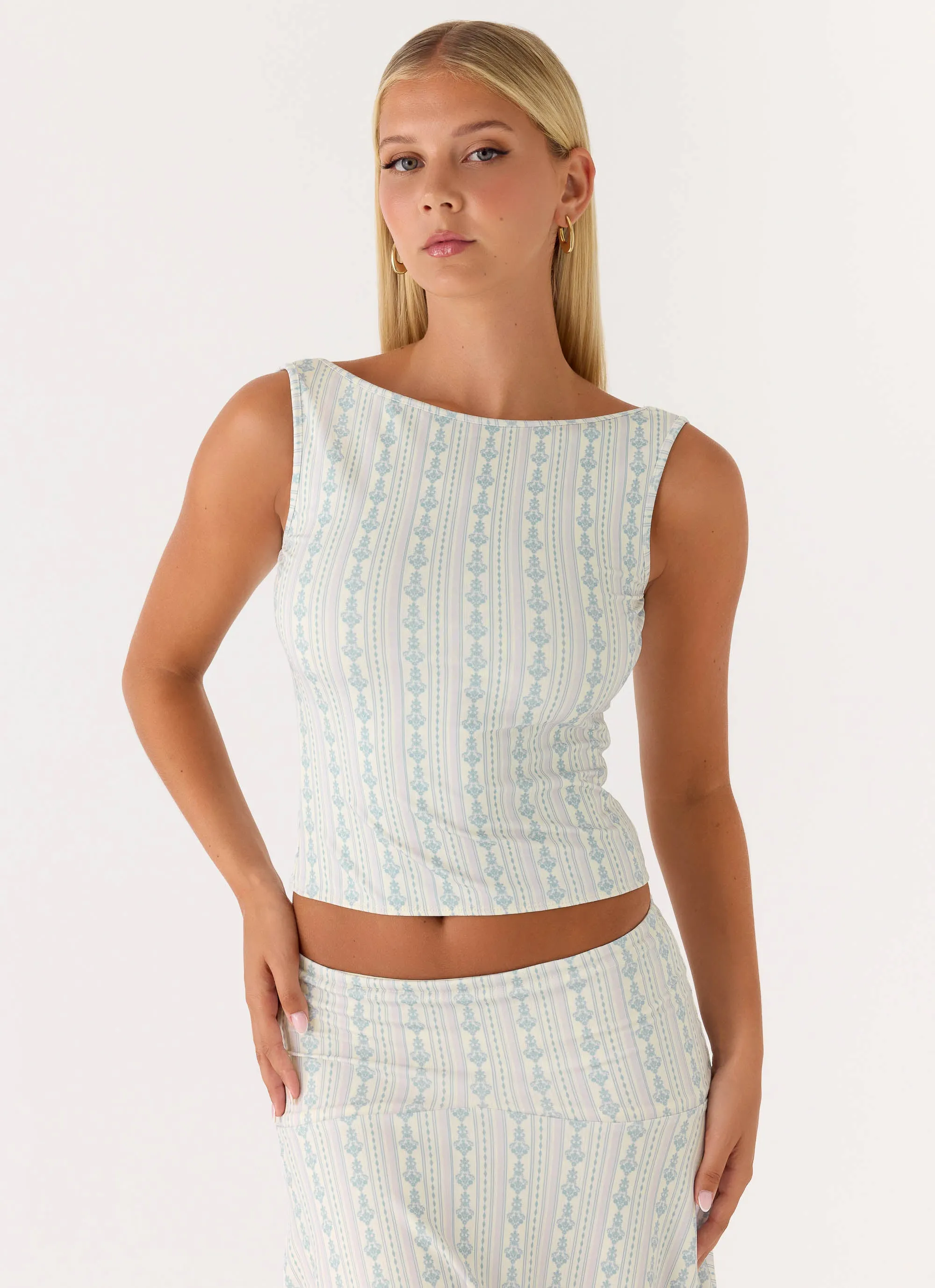 Suns Out Tank Top - Vintage Stripe sold by Peppermayo