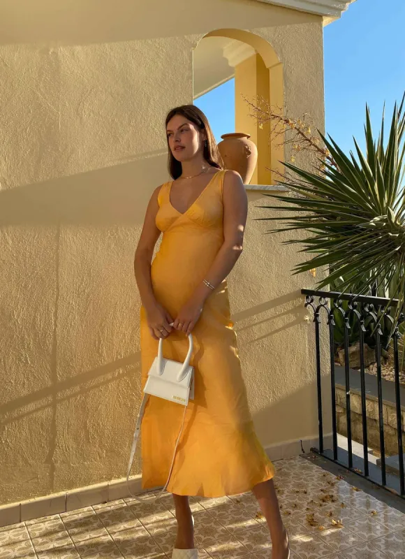 Loren Maxi Dress - Mango Shimmer sold by Peppermayo