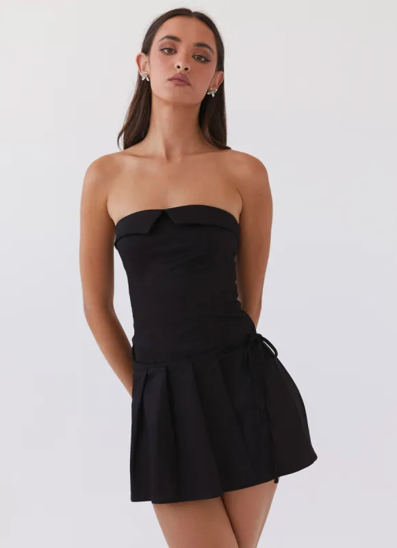 Calling The Shots Mini Dress - Black made by Peppermayo