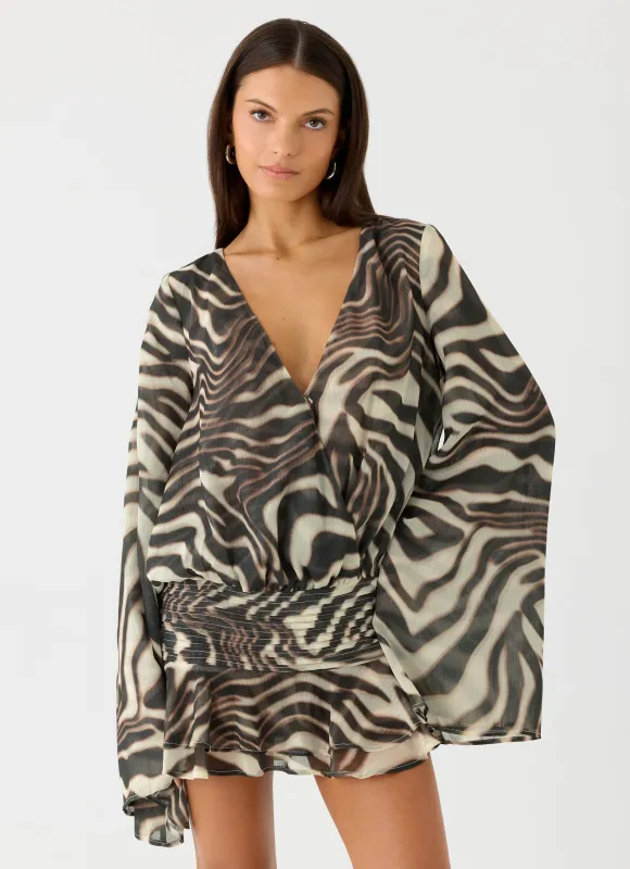 Elisana Mini Dress - Zebra made by Peppermayo