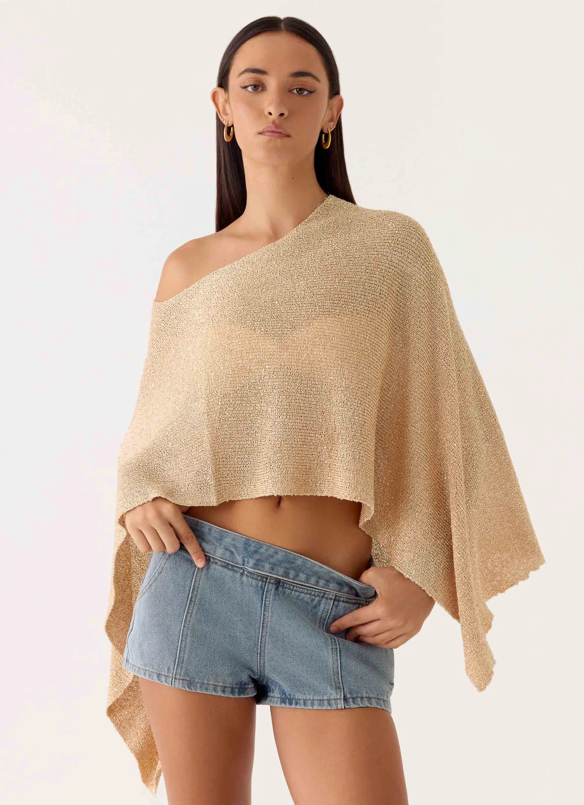 Zaire Infinity Multiway Knit Cape - Shimmer Gold sold by Peppermayo product image thumbnail 4