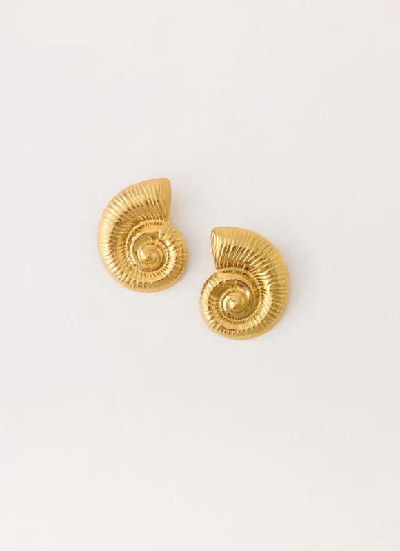 Tidebound Earrings - Gold sold by Peppermayo