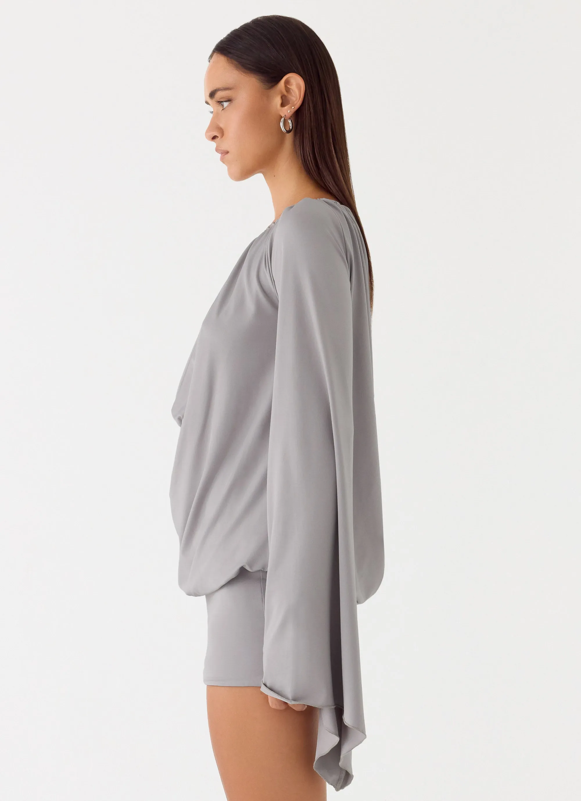 Kyrah Long Sleeve Mini Dress - Misty Blue sold by Peppermayo product image thumbnail 4