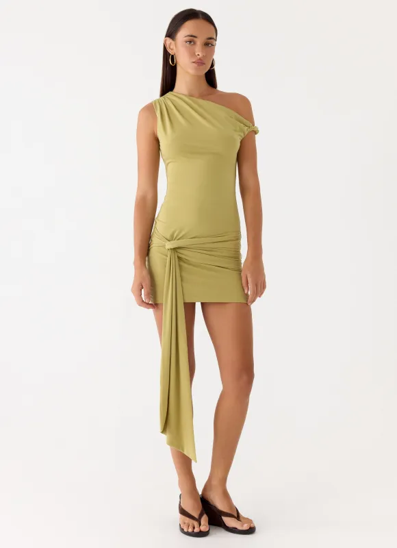 Zander Mini Dress - Green Olive sold by Peppermayo