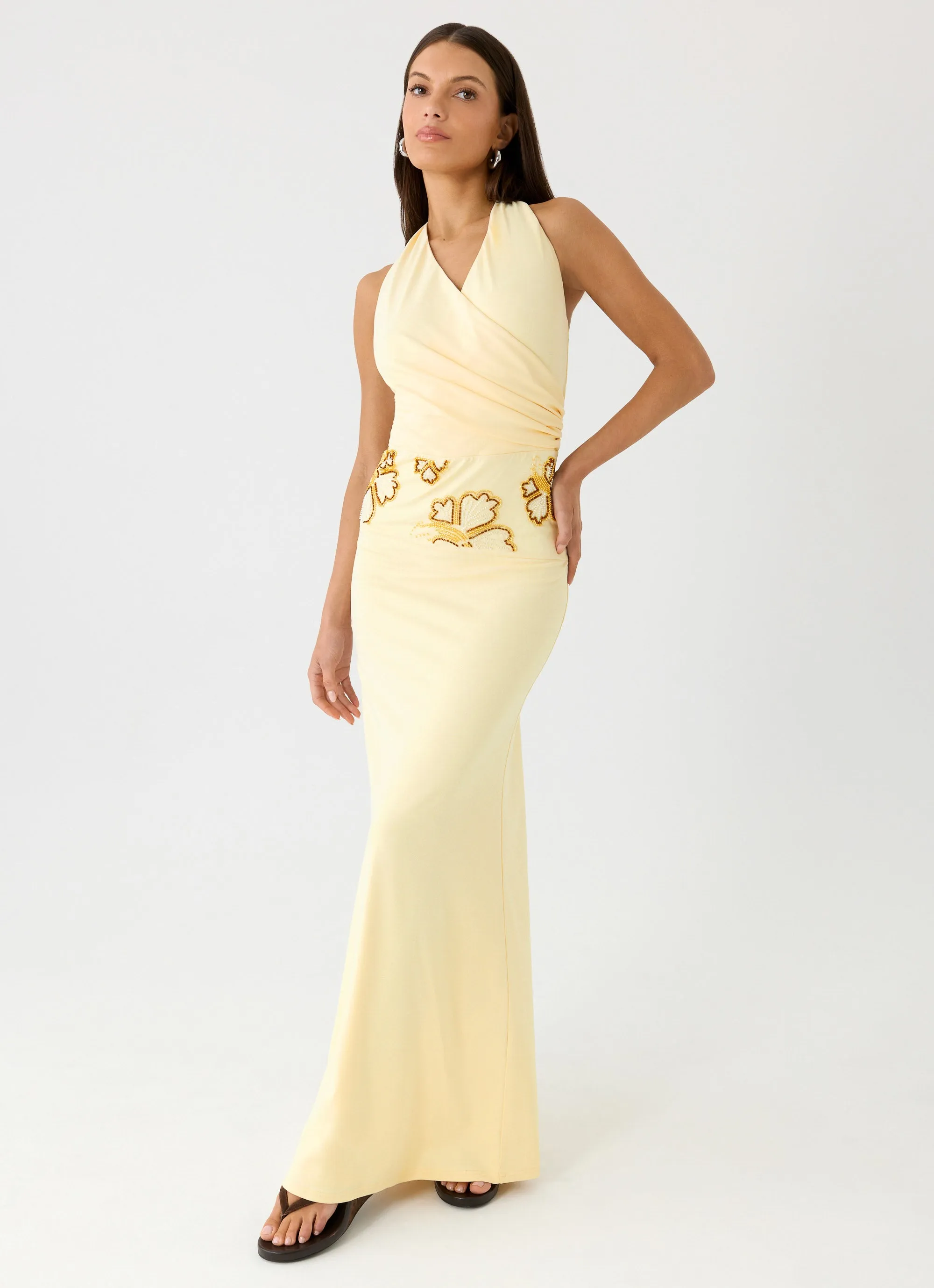 Sandrine Beaded Maxi Dress - Yellow sold by Peppermayo product image thumbnail 4