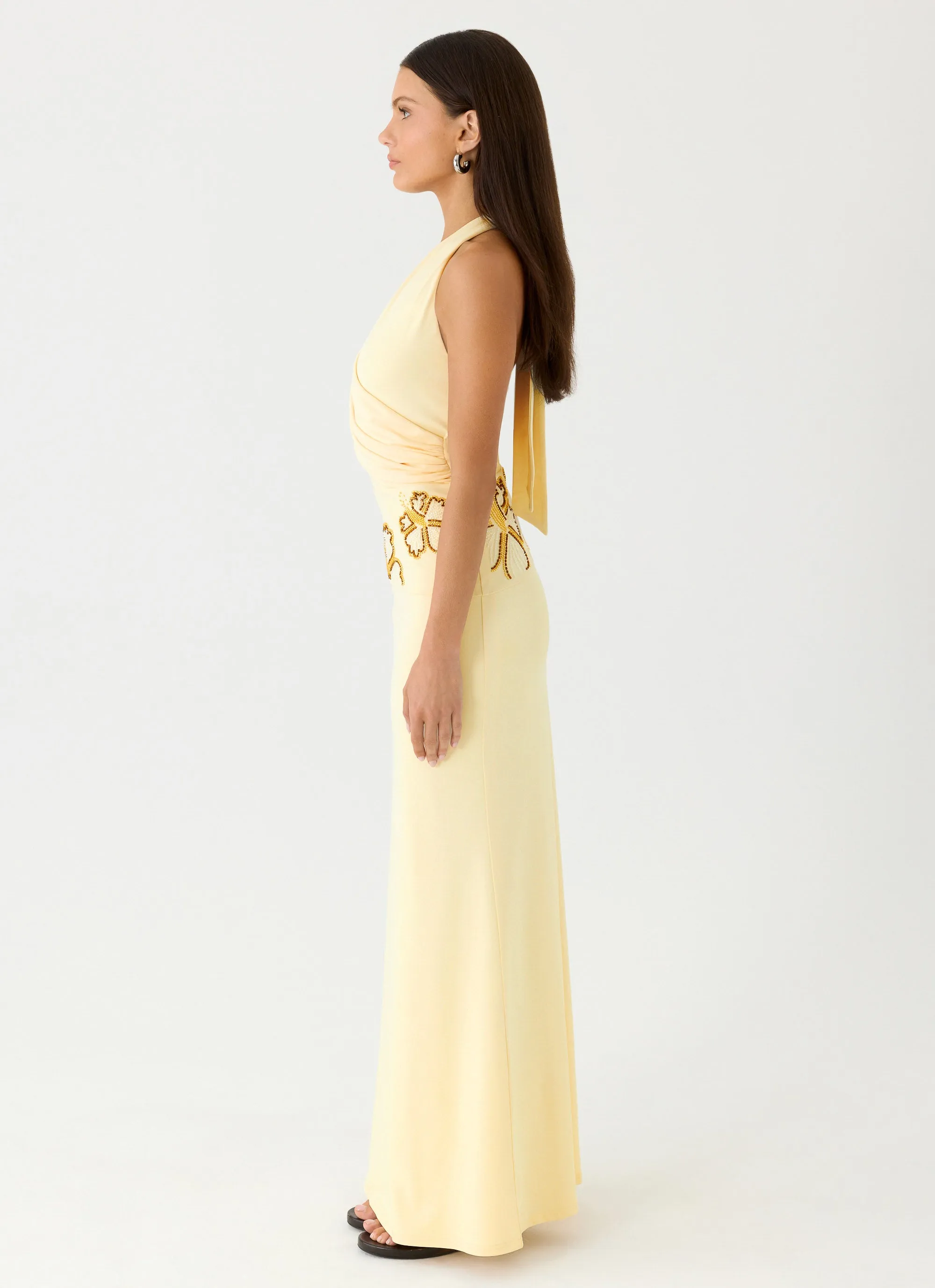Sandrine Beaded Maxi Dress - Yellow sold by Peppermayo product image thumbnail 3